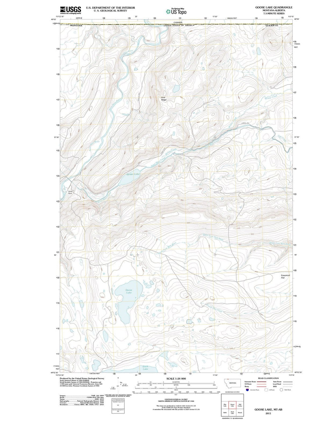 2011 Goose Lake, MT - Montana - USGS Topographic Map