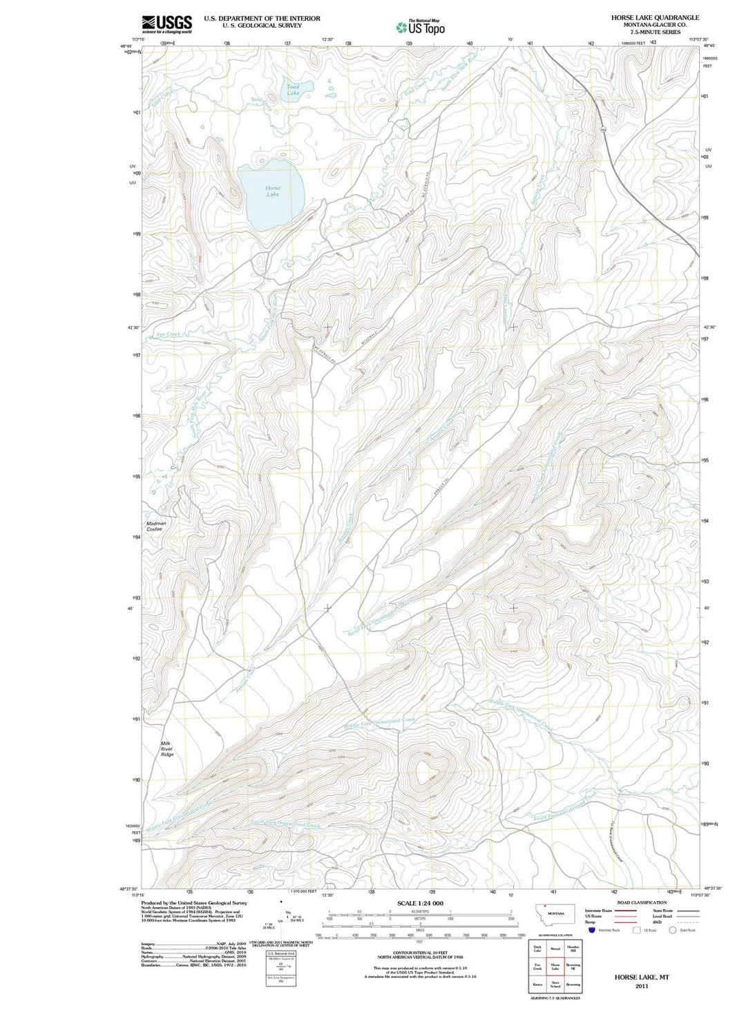 2011 Horse Lake, MT - Montana - USGS Topographic Map