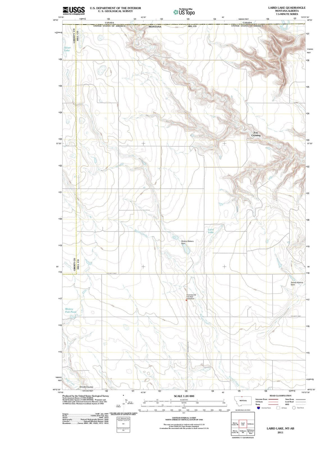 2011 Laird Lake, MT - Montana - USGS Topographic Map