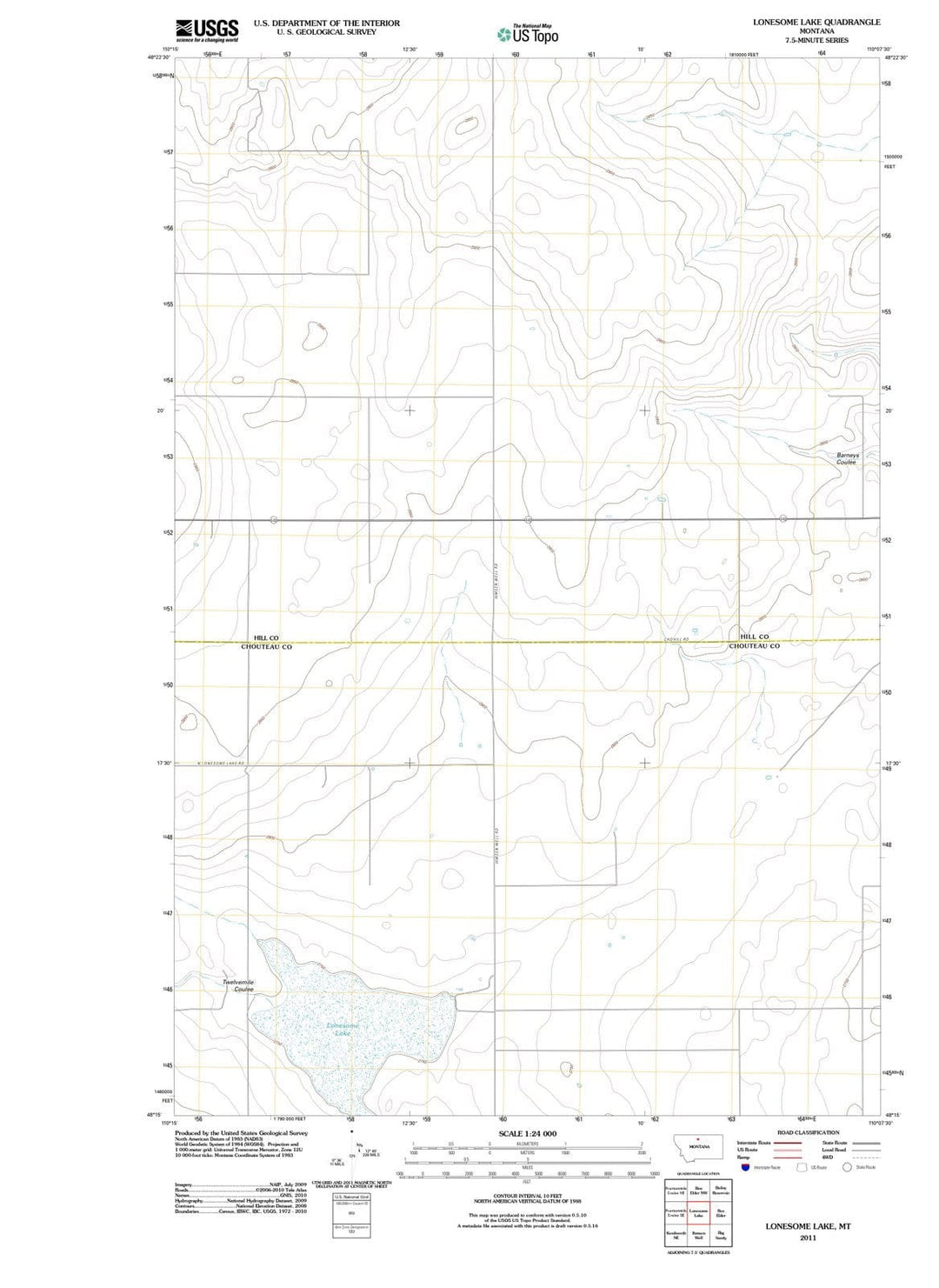 2011 Lonesome Lake, MT - Montana - USGS Topographic Map