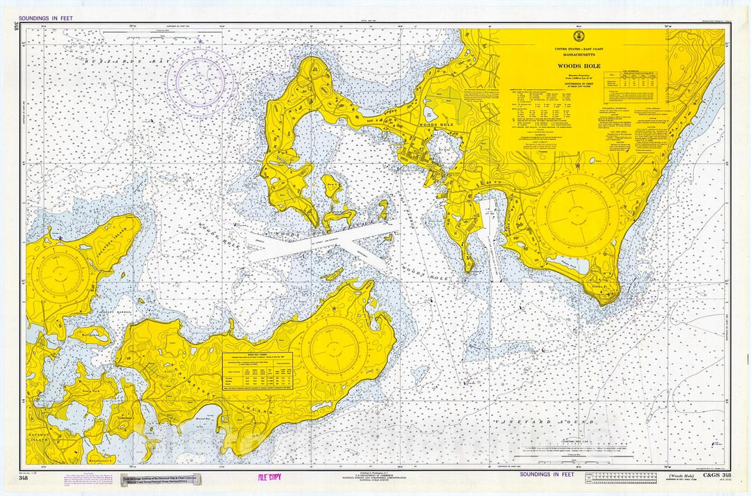 Historic Nautical Map - Woods Hole, 1973 NOAA Chart - Vintage Wall Art