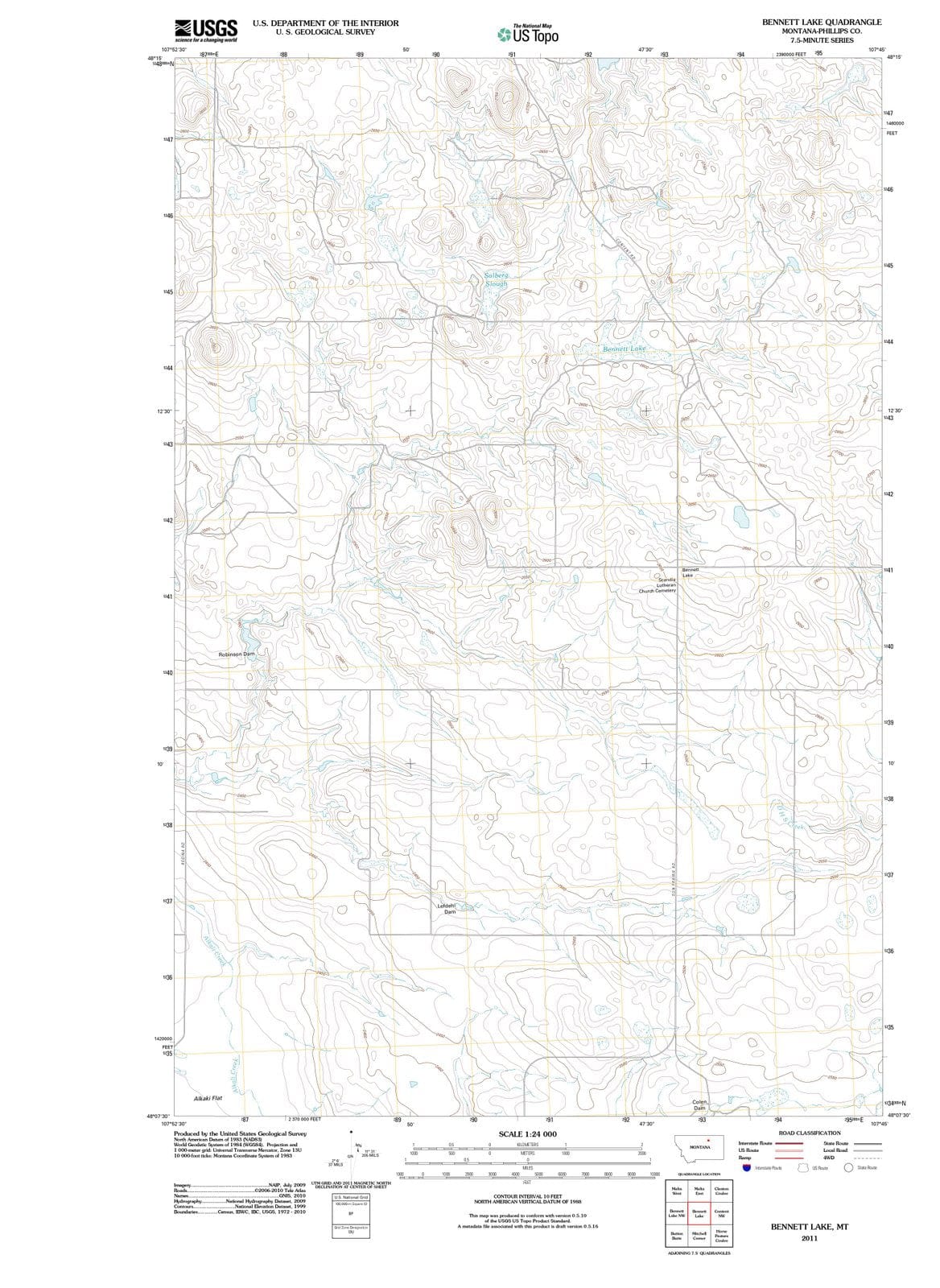 2011 Bennett Lake, MT - Montana - USGS Topographic Map