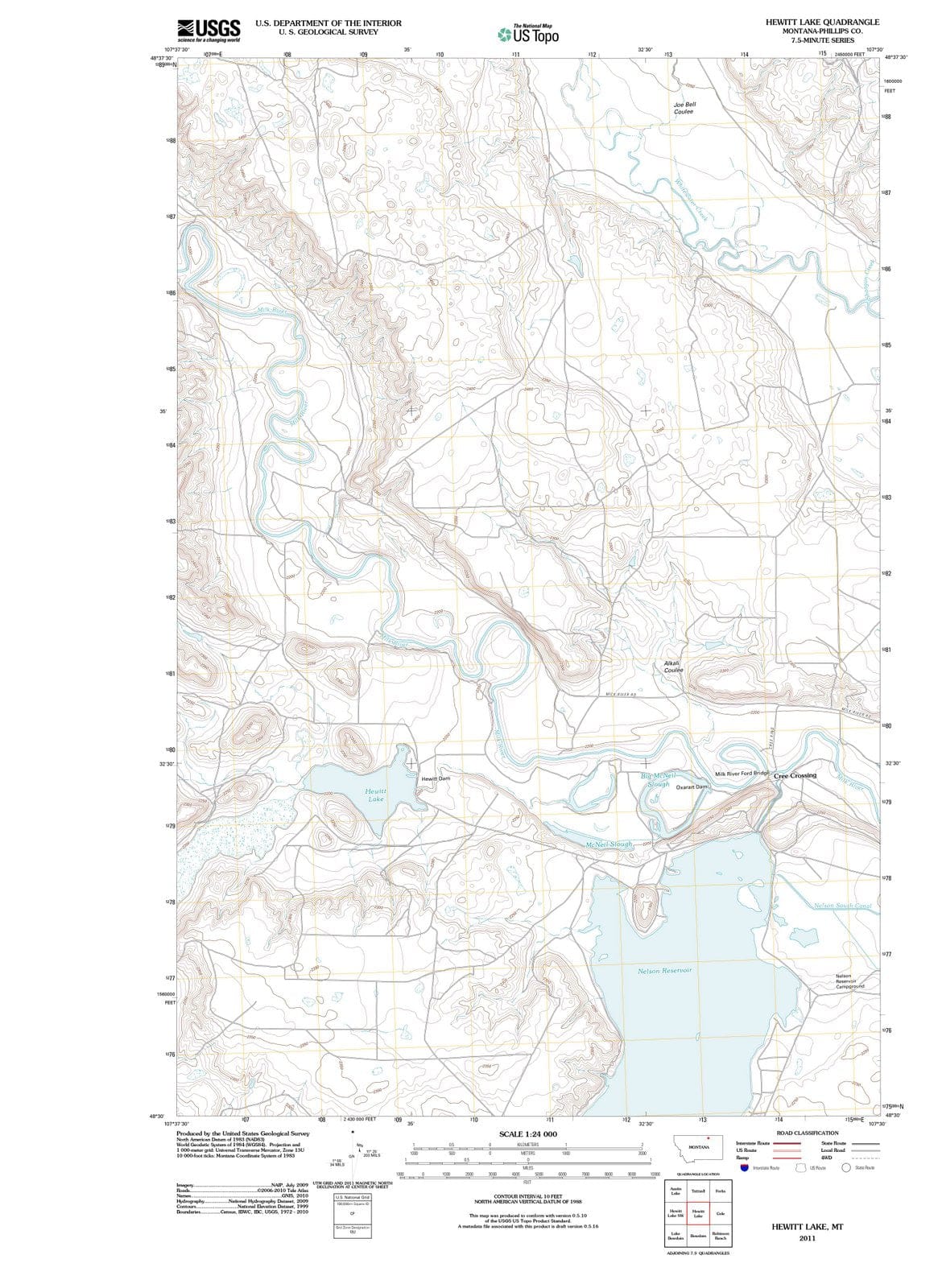 2011 Hewitt Lake, MT - Montana - USGS Topographic Map