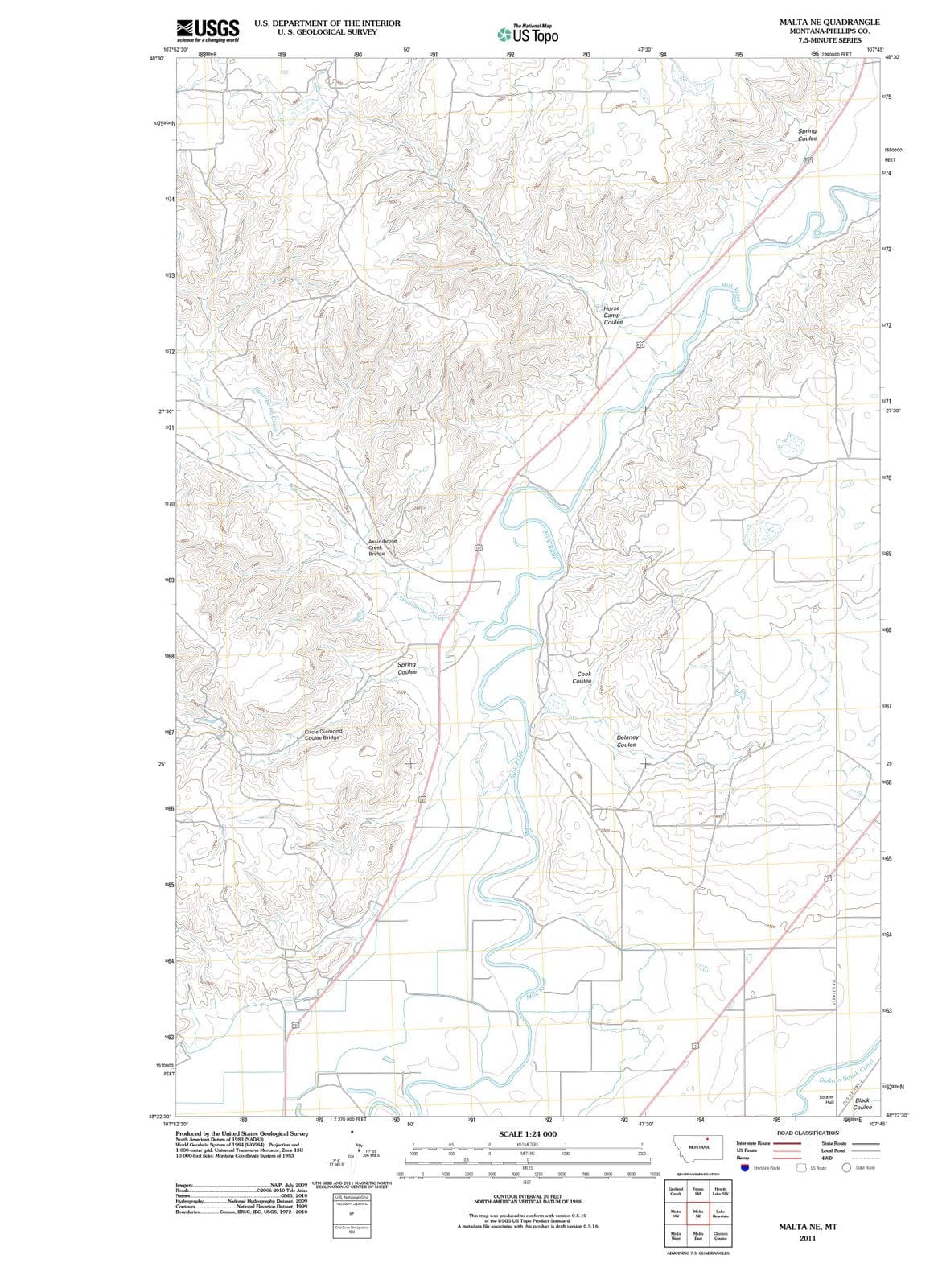 2011 Malta, MT - Montana - USGS Topographic Map