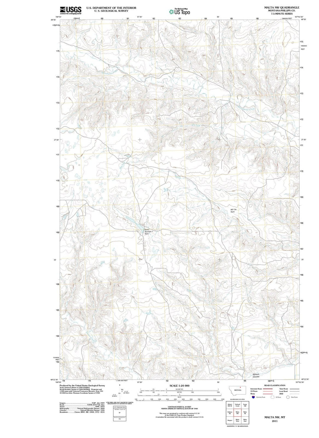 2011 Malta, MT - Montana - USGS Topographic Map