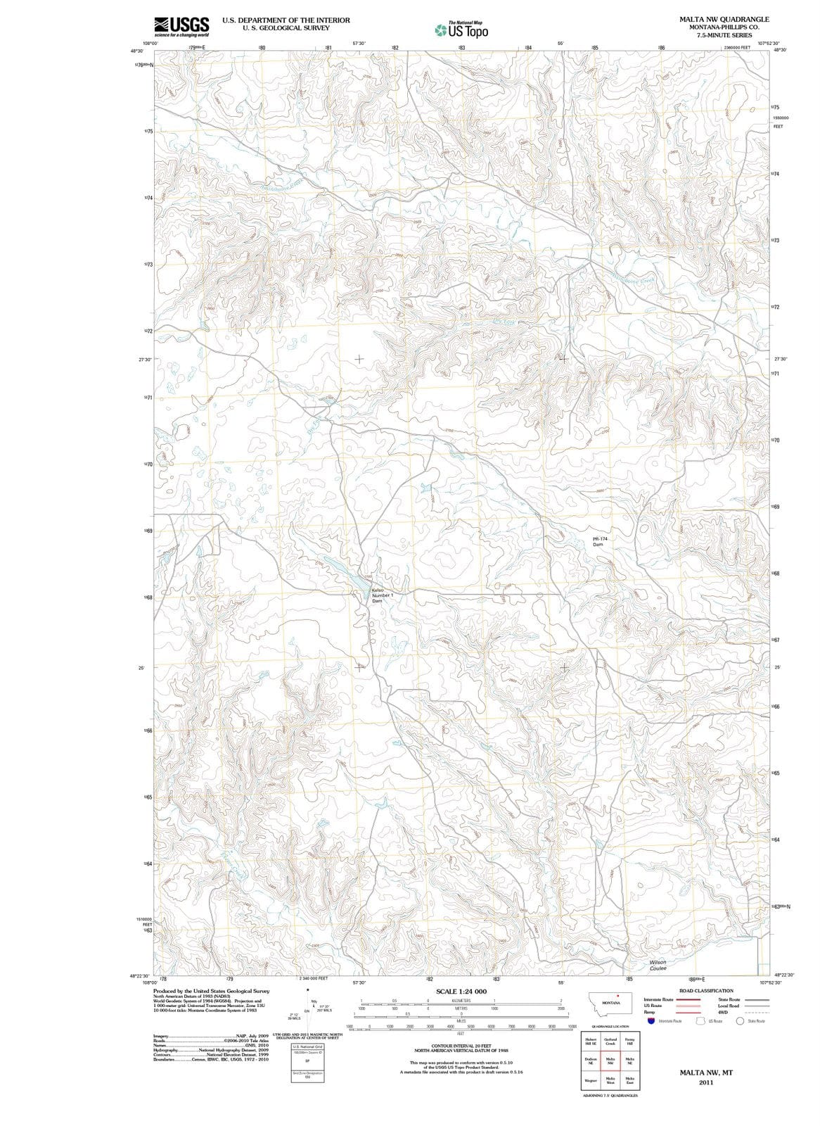 2011 Malta, MT - Montana - USGS Topographic Map