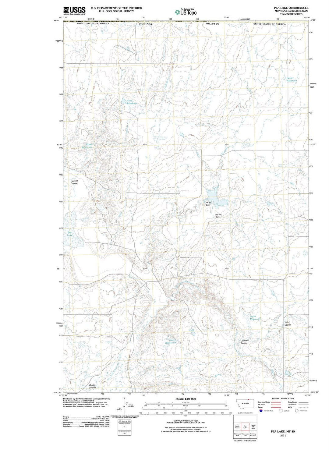 2011 Pea Lake, MT - Montana - USGS Topographic Map