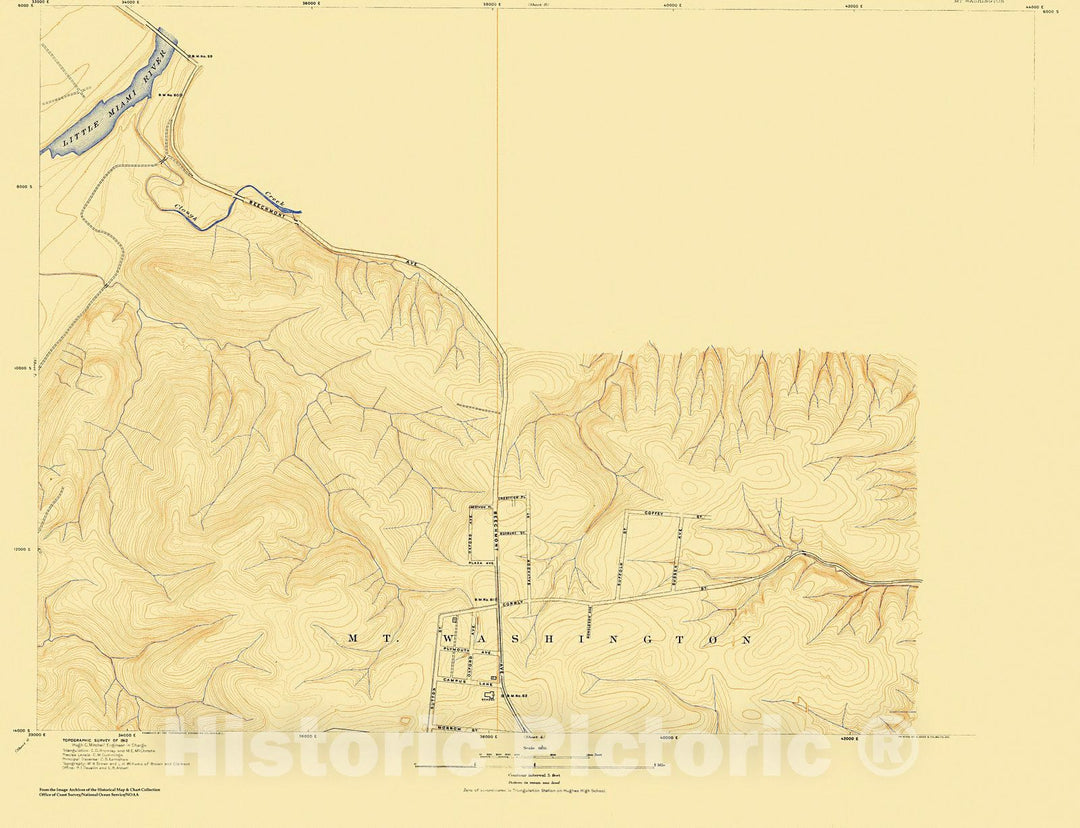 Historic Nautical Map - City Of Cincinnati, Sheet 3, 1912 NOAA Topographic - Vintage Wall Art