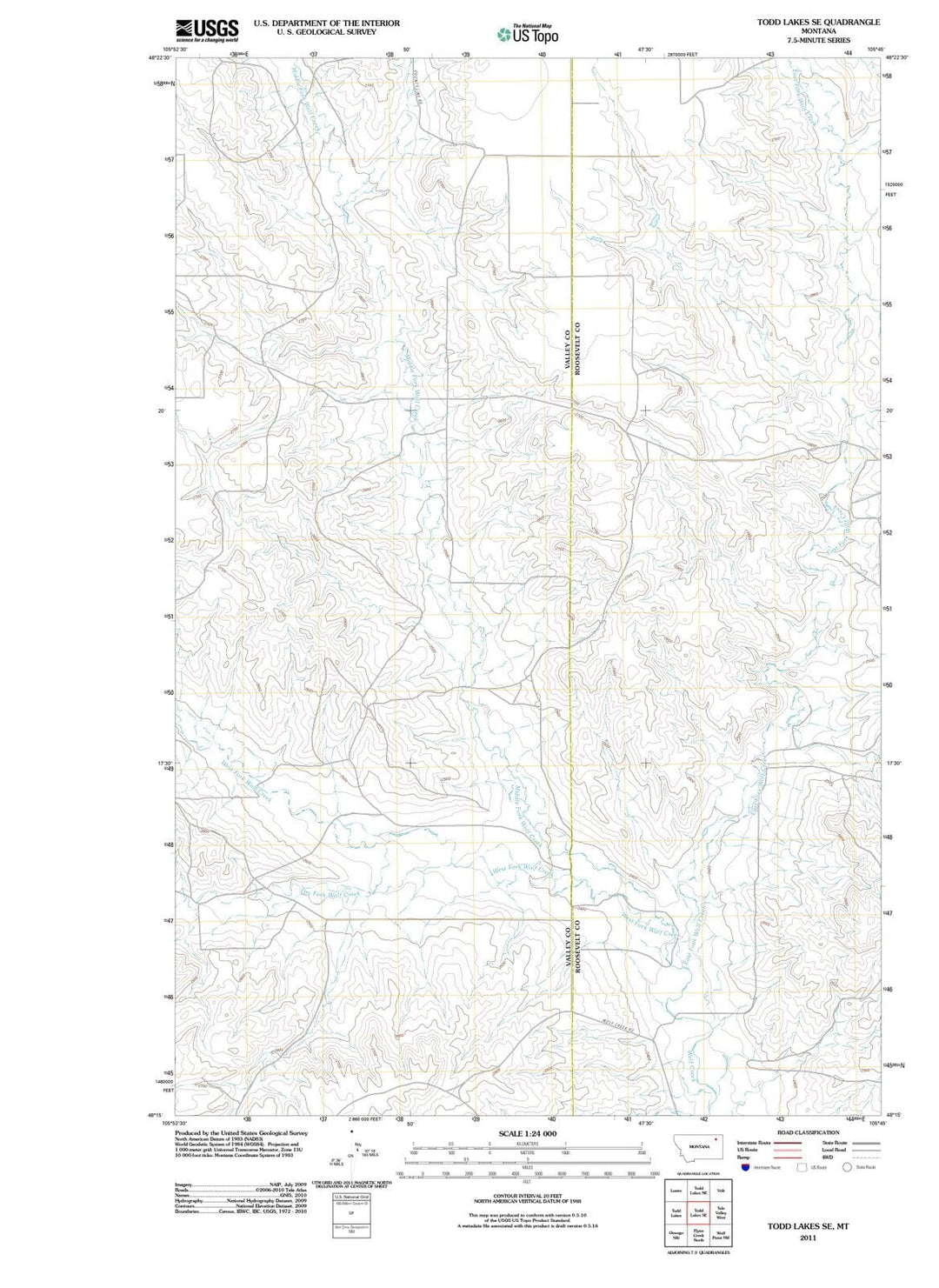 2011 Todd Lakes, MT - Montana - USGS Topographic Map