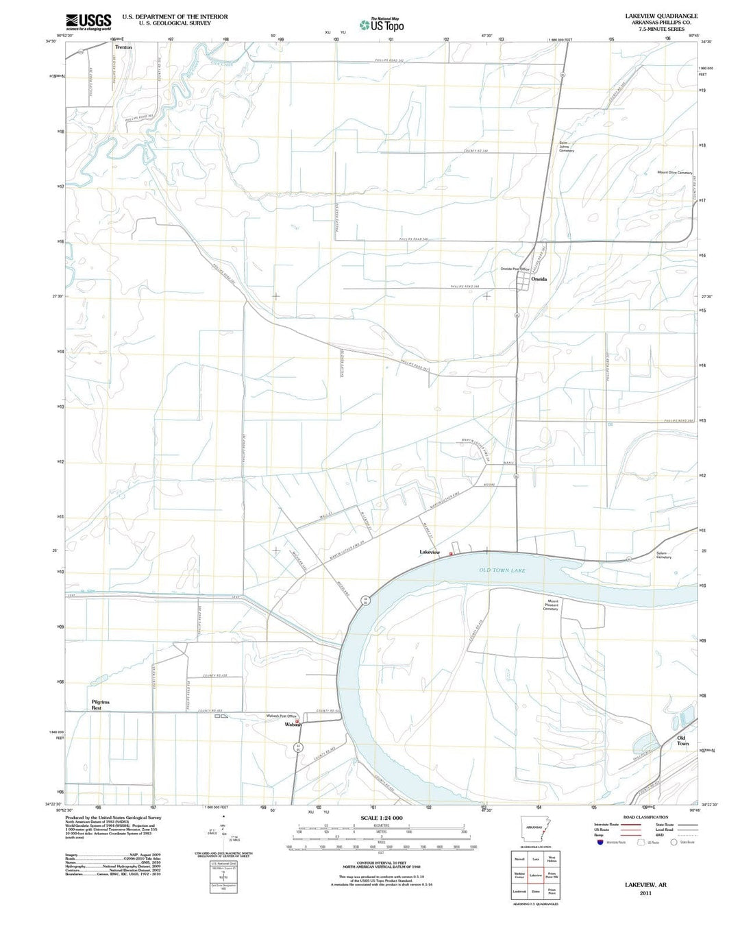 2011 Lakeview, AR - Arkansas - USGS Topographic Map