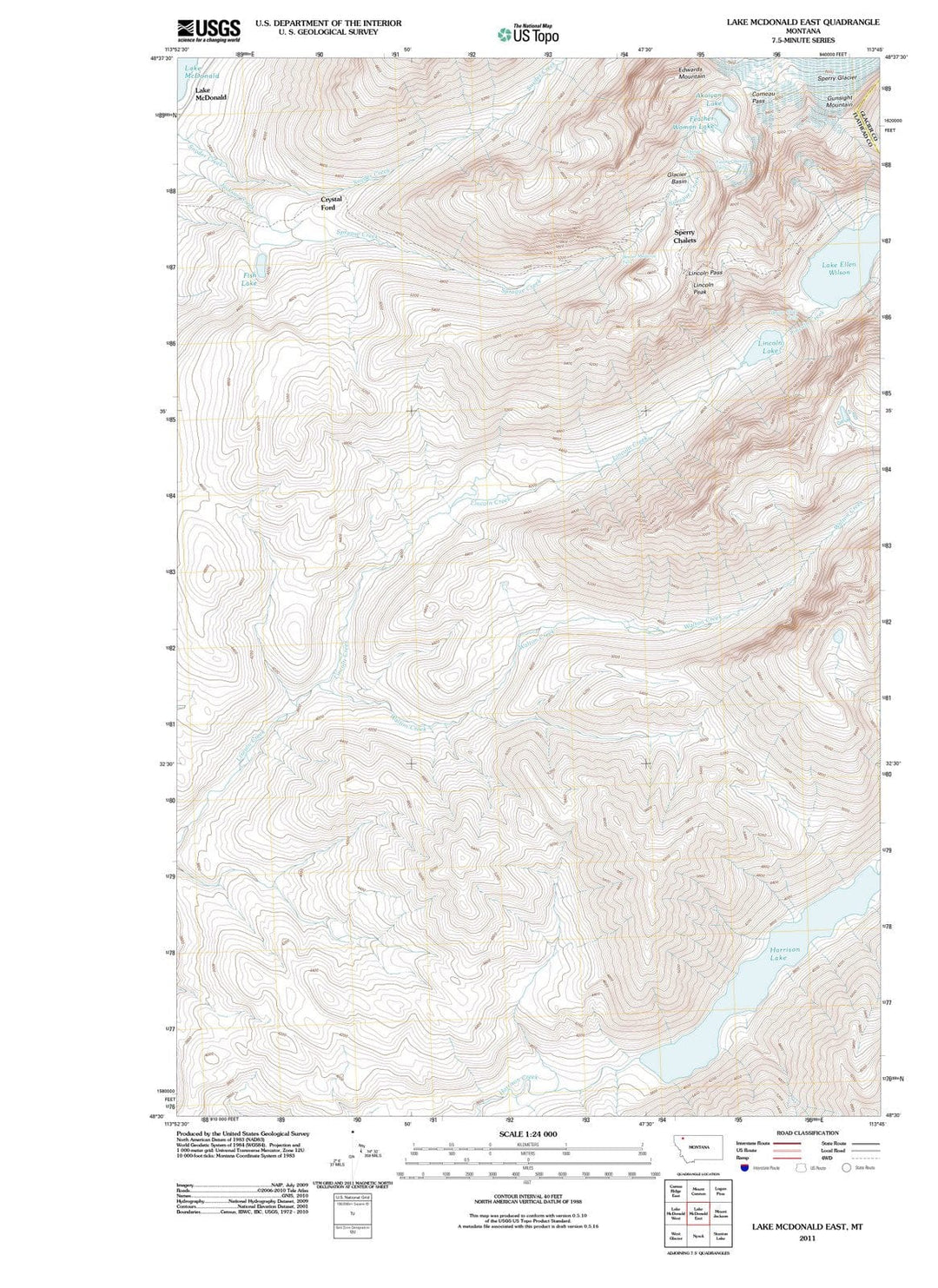 2011 Lake McDonald East, MT - Montana - USGS Topographic Map