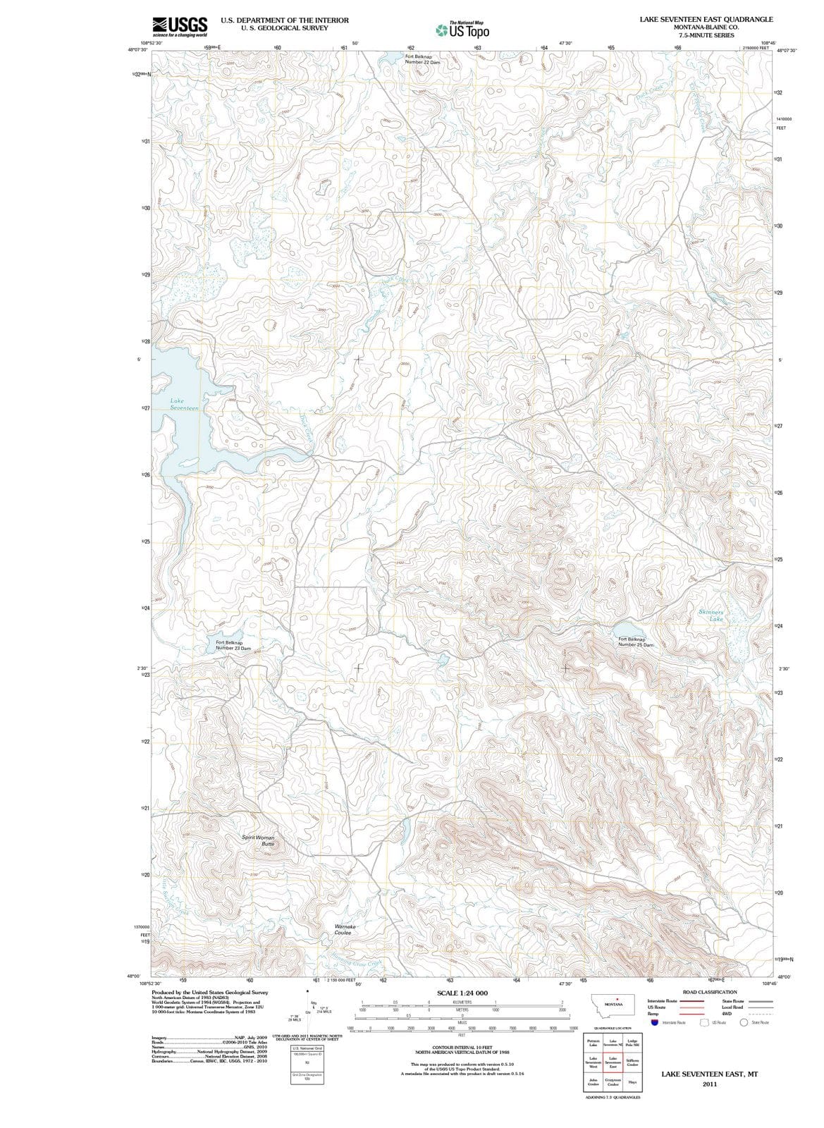 2011 Lakeventeen East, MT - Montana - USGS Topographic Map