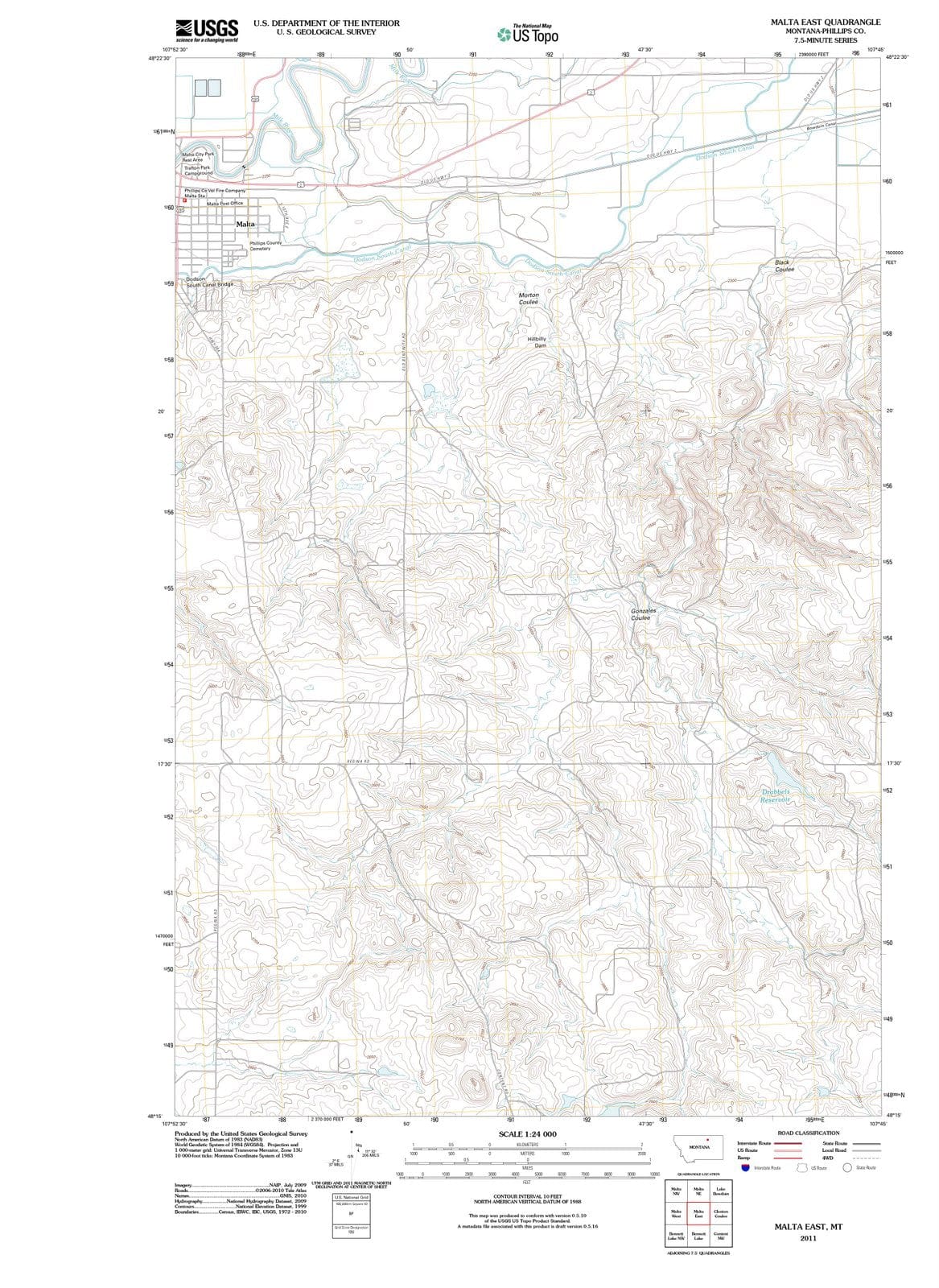 2011 Malta East, MT - Montana - USGS Topographic Map