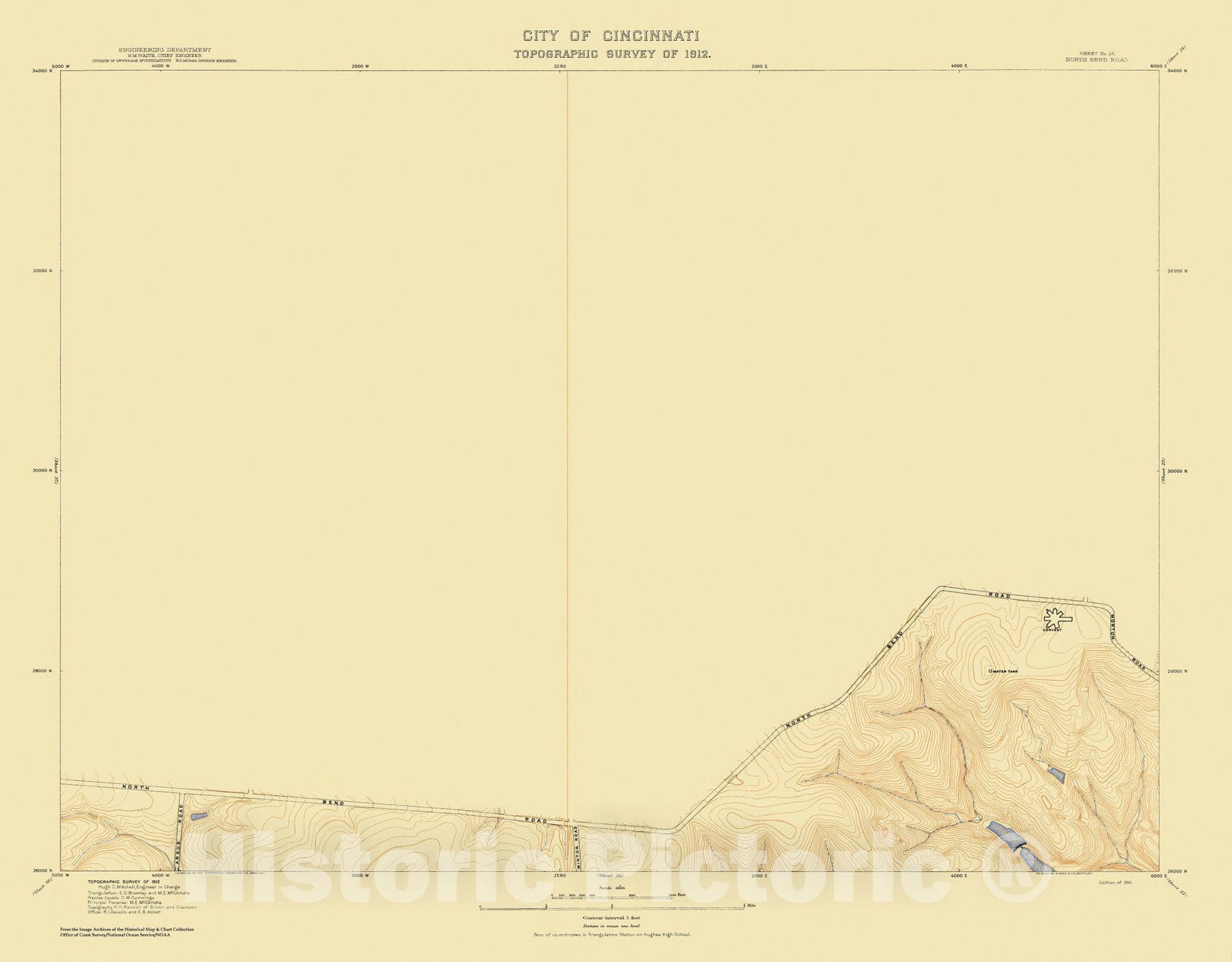 Historic Nautical Map - City Of Cincinnati, Sheet 25, 1912 NOAA Topographic - Vintage Wall Art