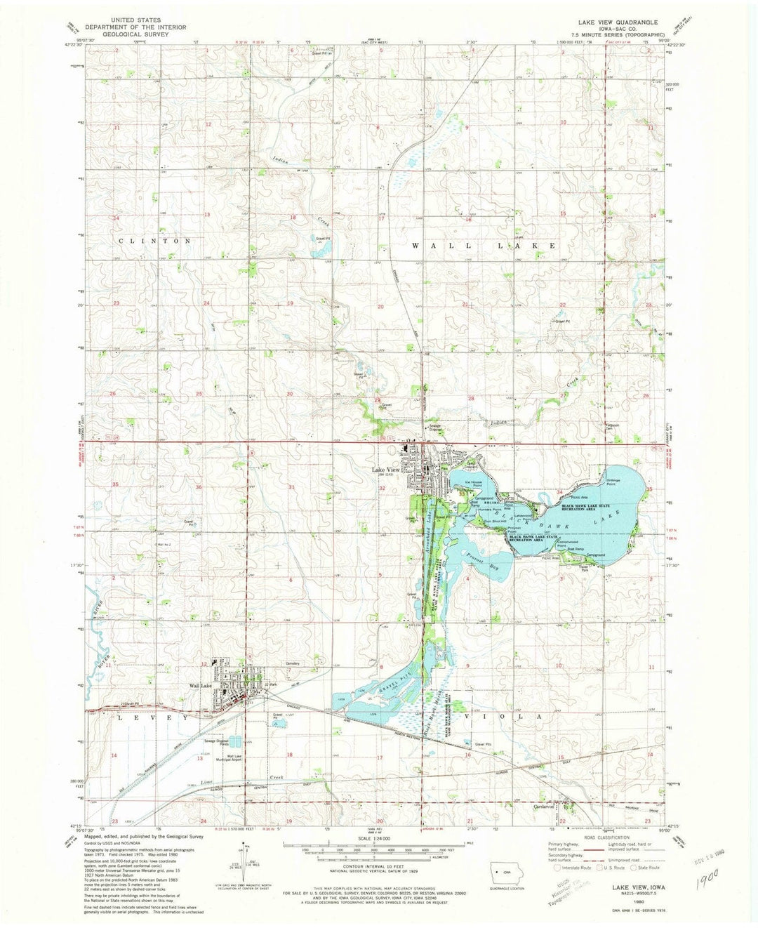 1980 Lake View, IA - Iowa - USGS Topographic Map