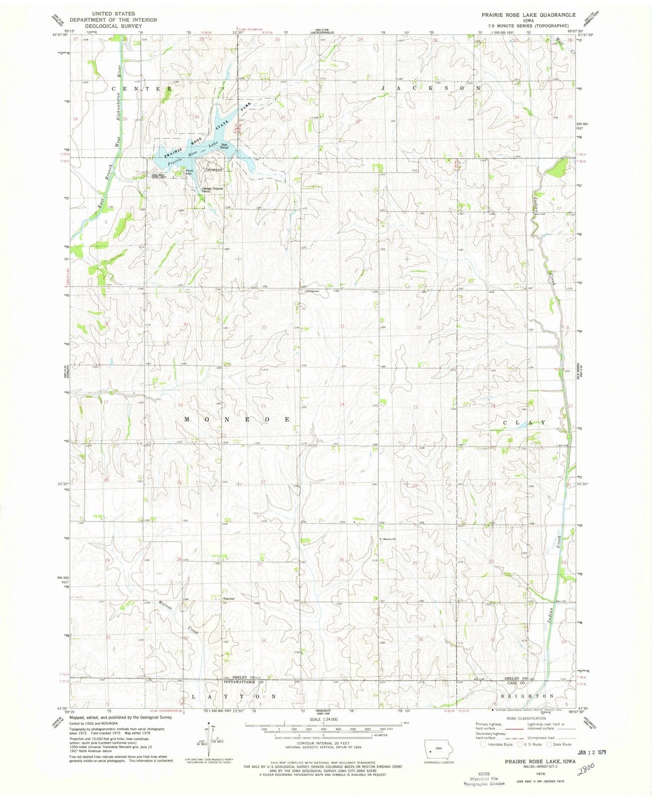 1978 Prairie Rose Lake, IA - Iowa - USGS Topographic Map