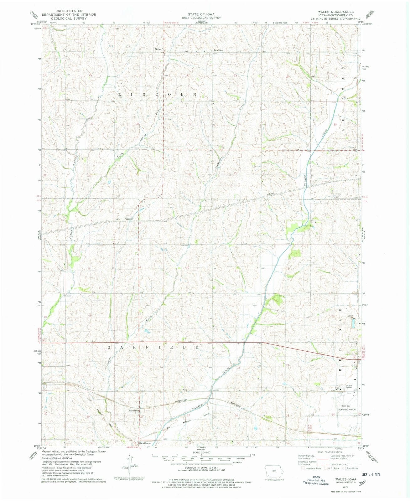 1978 Wales, IA - Iowa - USGS Topographic Map