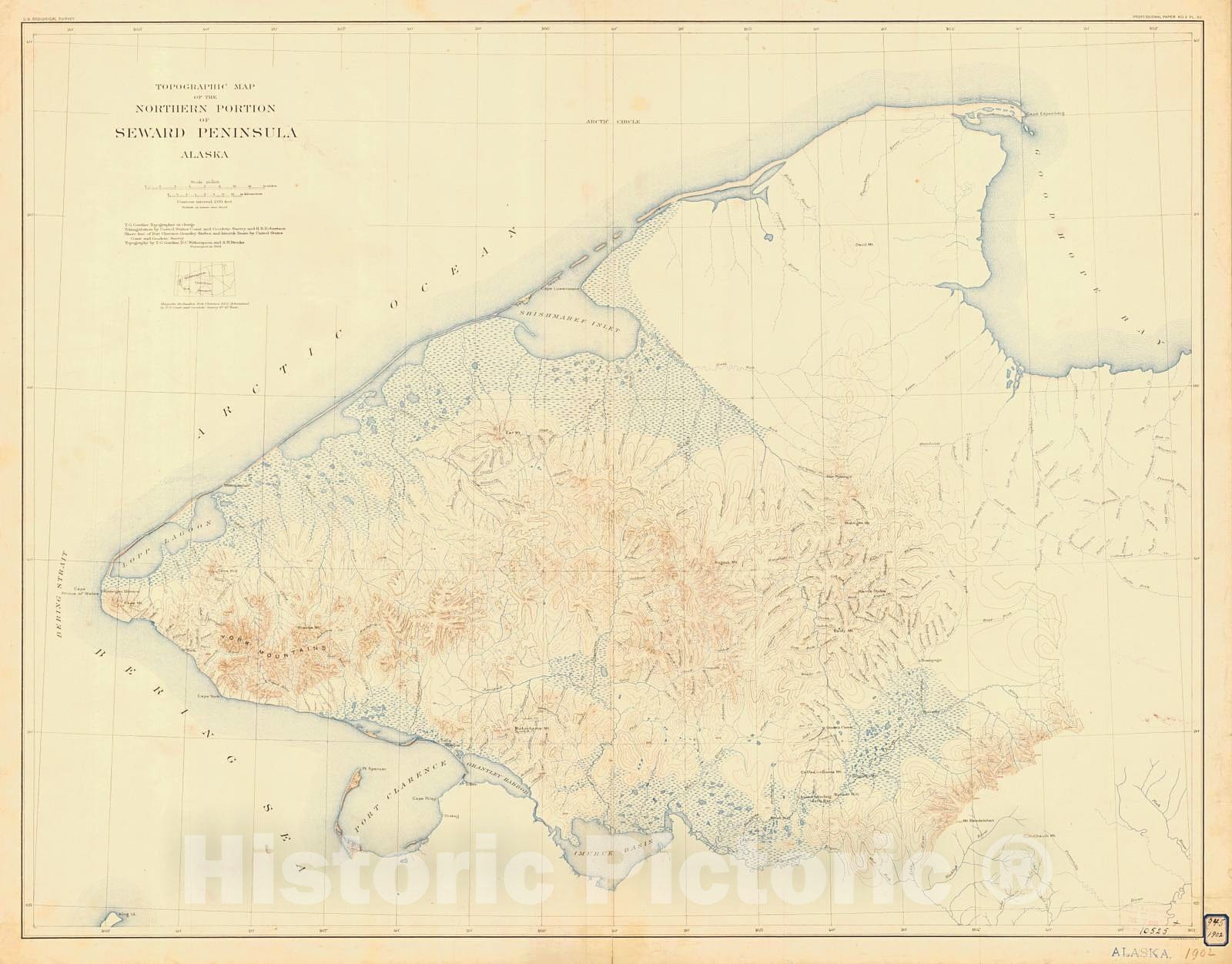 Historic Nautical Map - Northern Portion Of Seward Peninsula, 1901 NOAA Topographic Historic Nautical Map - Alaska (AK) - Vintage Wall Art