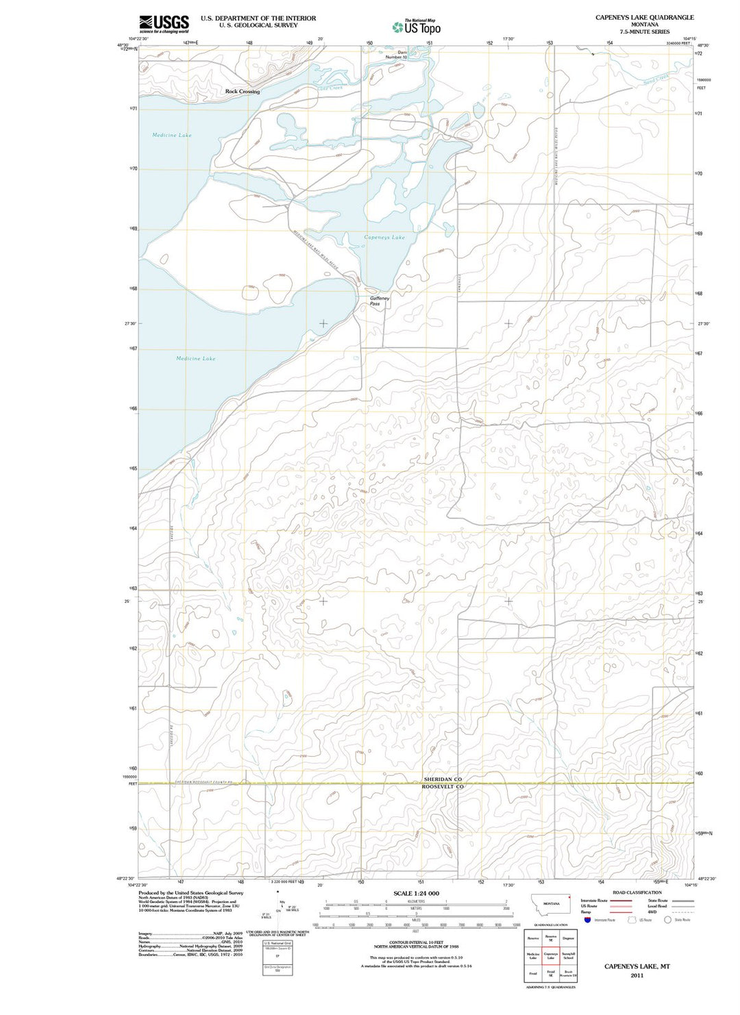 2011 Capeneys Lake, MT - Montana - USGS Topographic Map