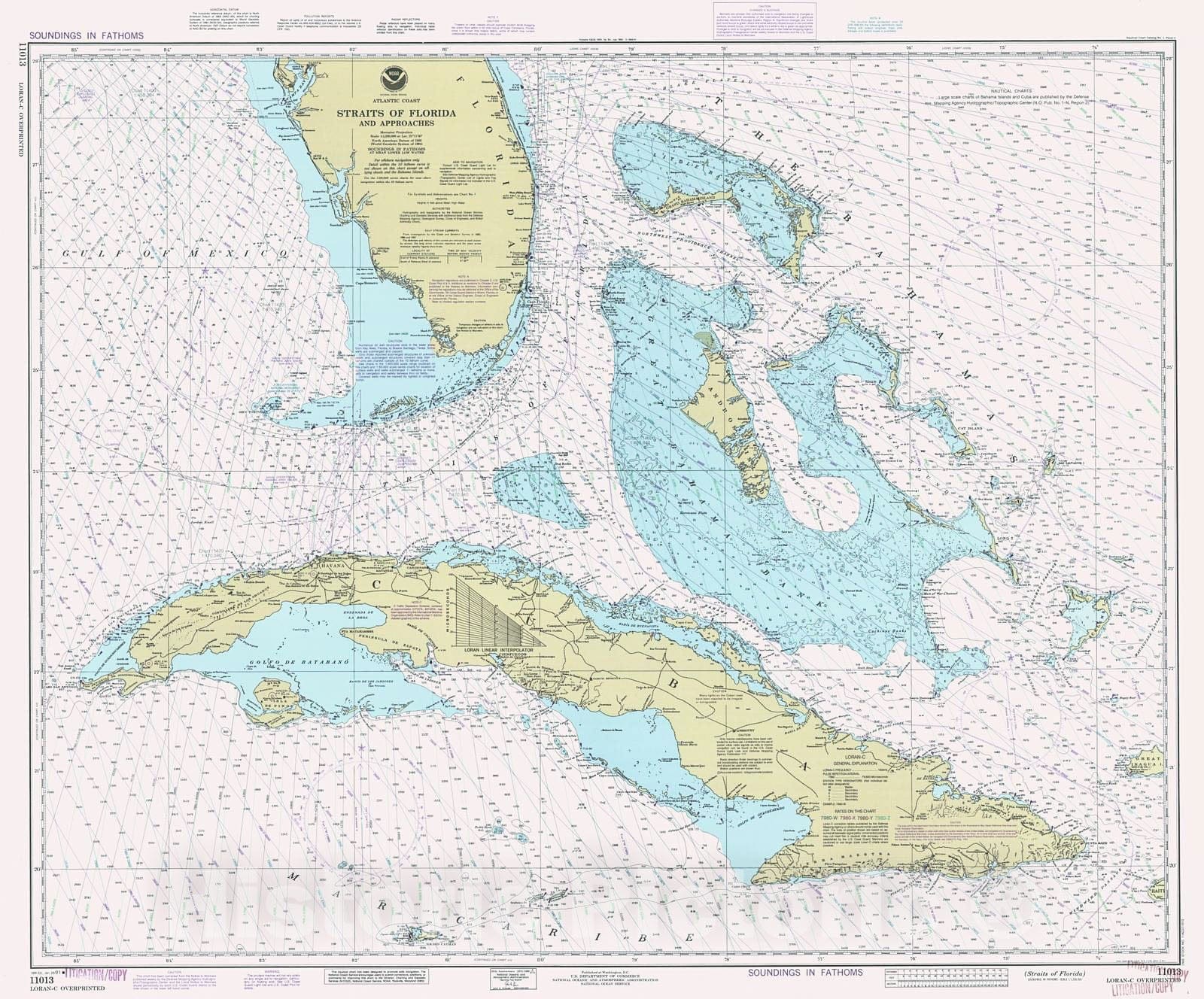 Historic Nautical Map - Straits Of Florida, 1991 NOAA Chart - Florida (FL) - Vintage Wall Art