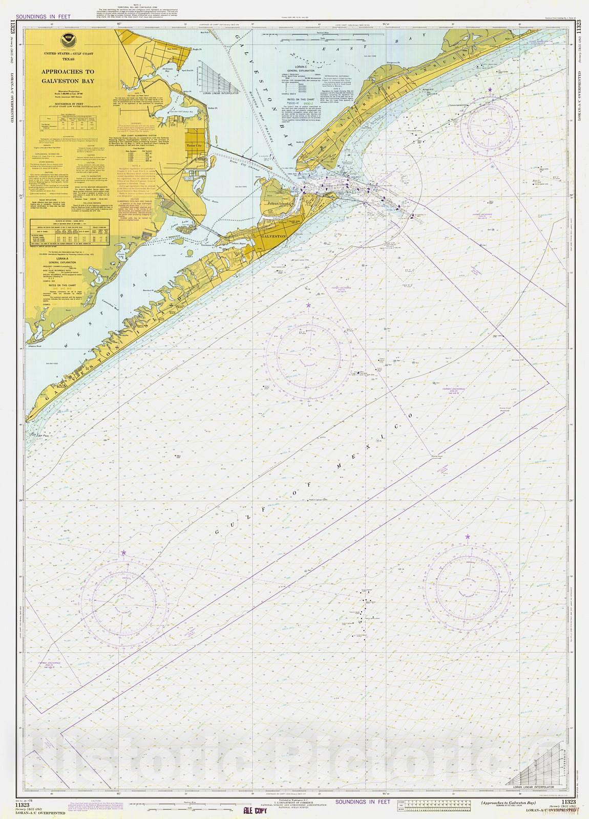 Historic Nautical Map - Approaches To Galveston Bay, 1978 NOAA Chart - Texas (TX) - Vintage Wall Art