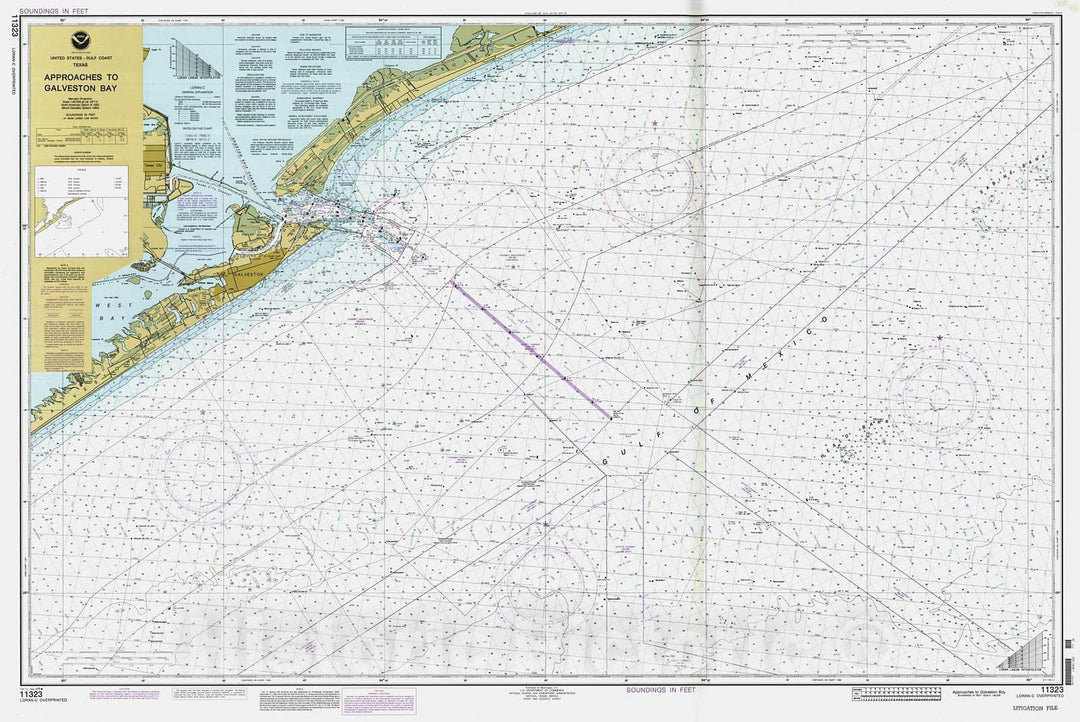 Historic Nautical Map - Approaches To Galveston Bay, 1994 NOAA Chart - Texas (TX) - Vintage Wall Art