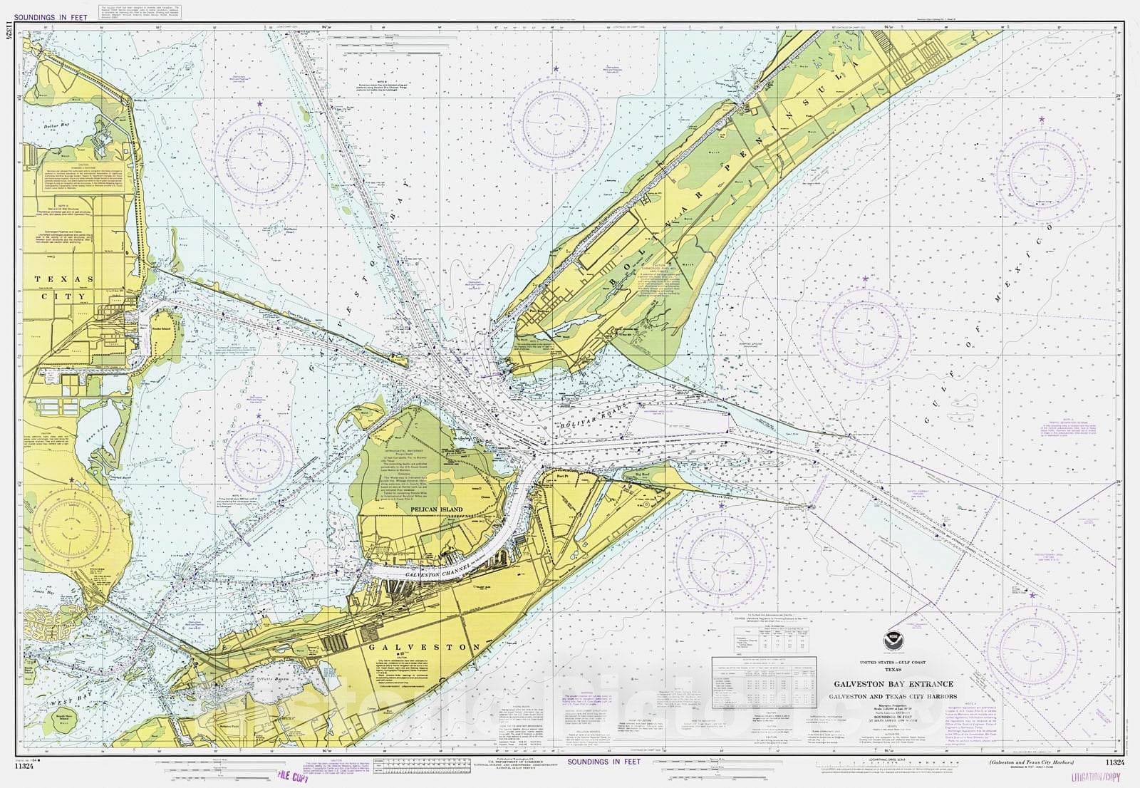 Historic Nautical Map - Galveston And Texas City Harbors, 1984 NOAA Chart - Texas (TX) - Vintage Wall Art