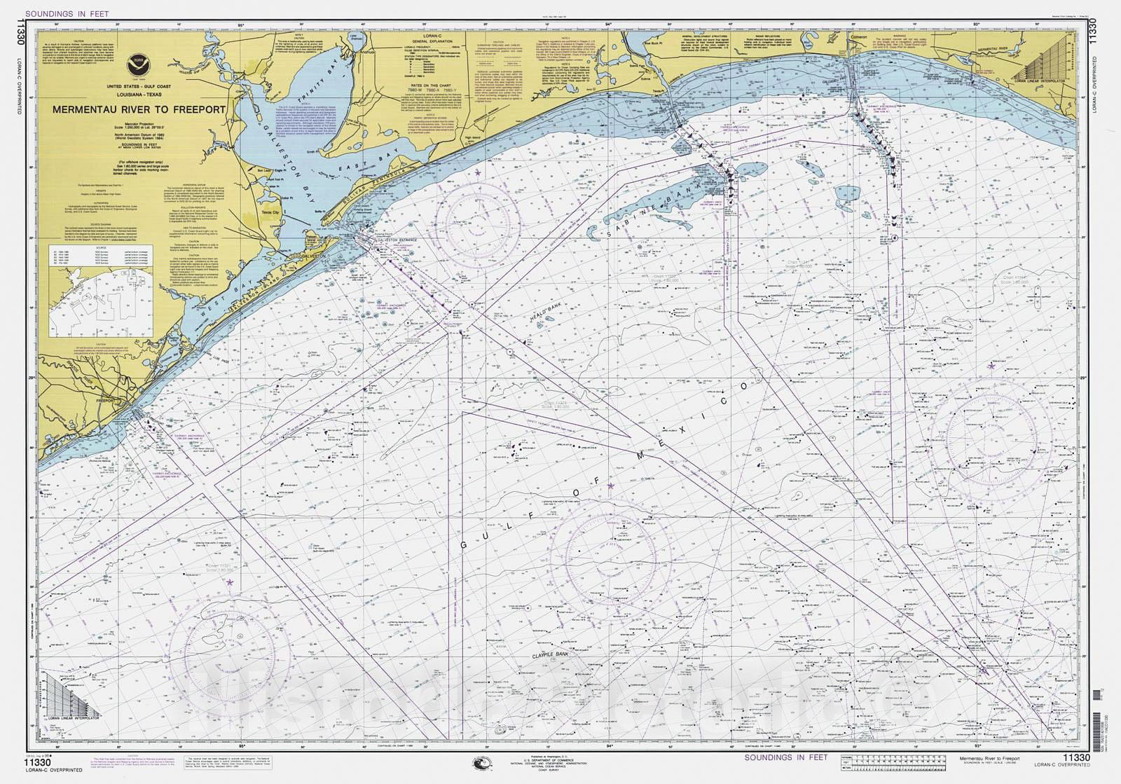 Historic Nautical Map - Mermentau River To Freeport, 1998 NOAA Chart - Texas, Louisiana (TX, LA) - Vintage Wall Art