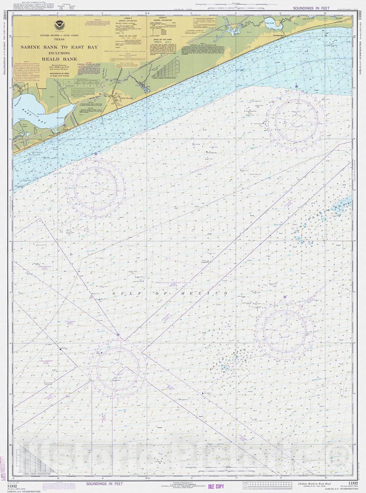 Historic Nautical Map - Sabine Bank To East Bay, 1977 NOAA Chart - Texas (TX) - Vintage Wall Art