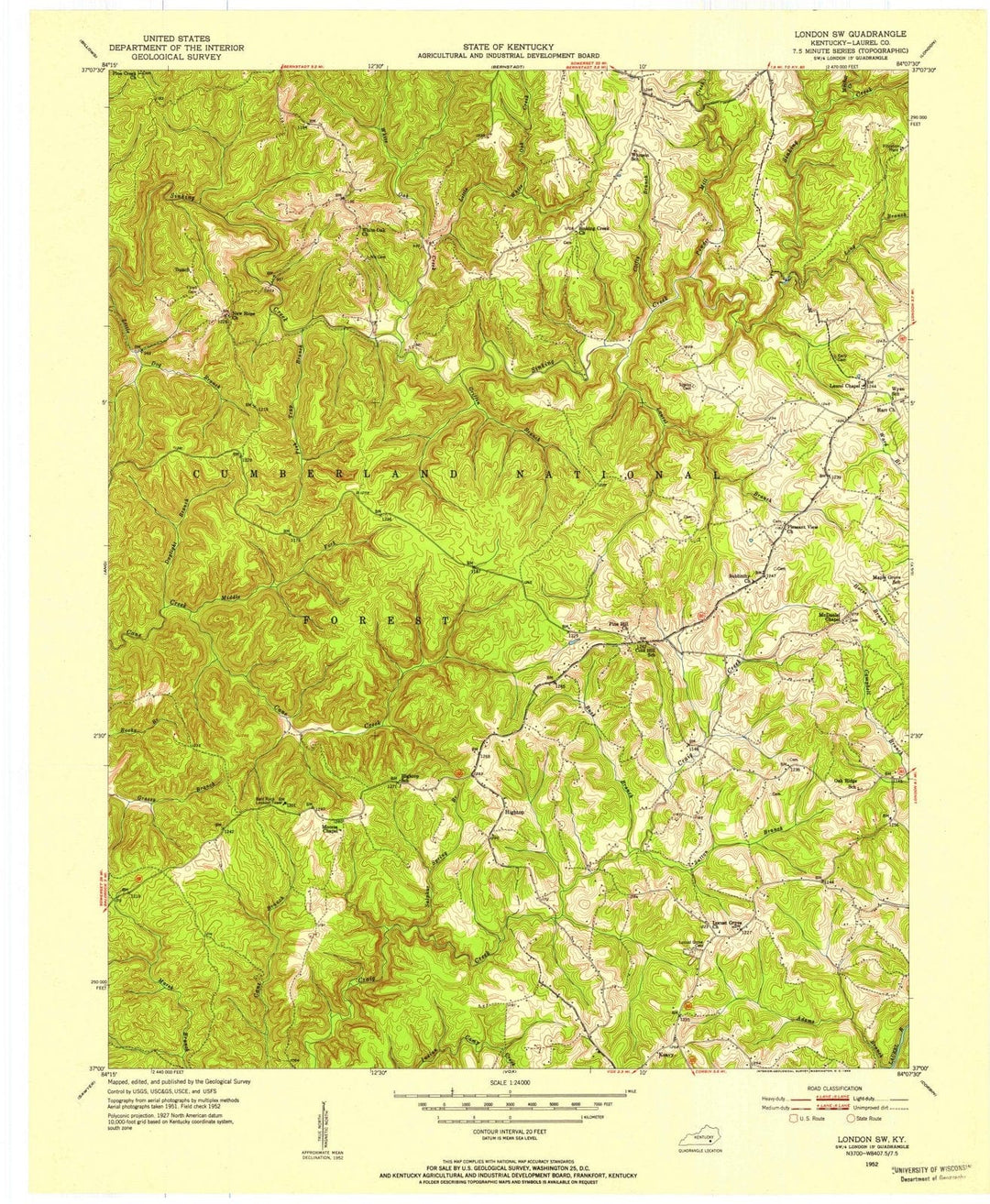 1952 London, KY - Kentucky - USGS Topographic Map