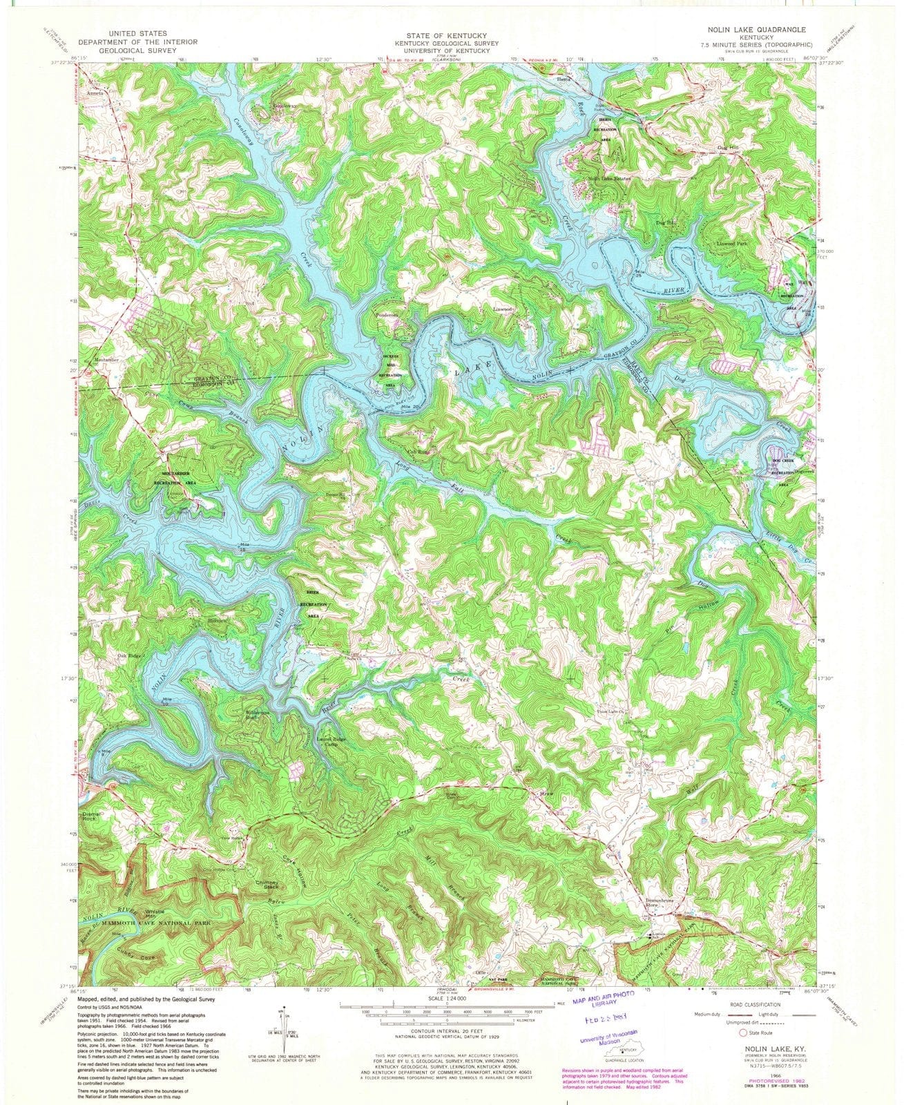 1966 Nolin Lake, KY - Kentucky - USGS Topographic Map