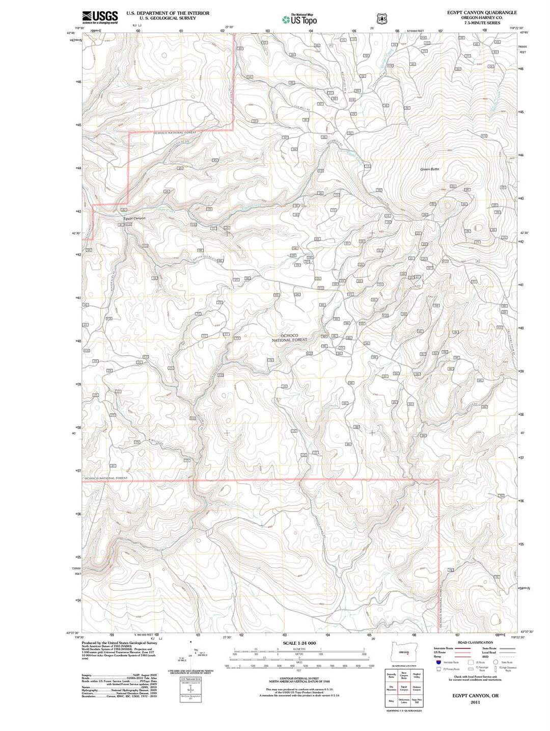 2011 Egypt Canyon, OR - Oregon - USGS Topographic Map