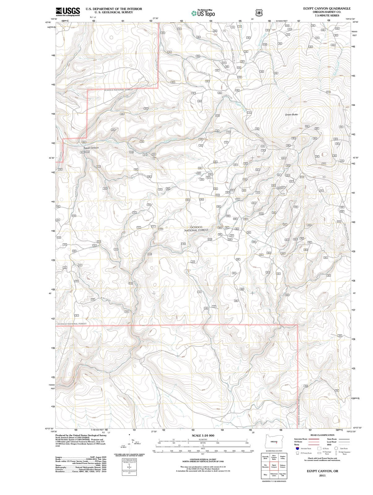 2011 Egypt Canyon, OR - Oregon - USGS Topographic Map