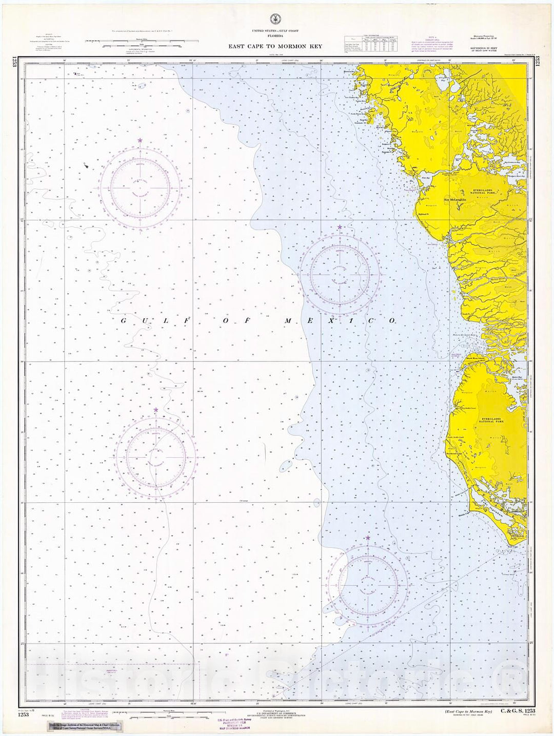 Historic Nautical Map - East Cape To Mormon Key, 1970 NOAA Chart - Florida (FL) - Vintage Wall Art