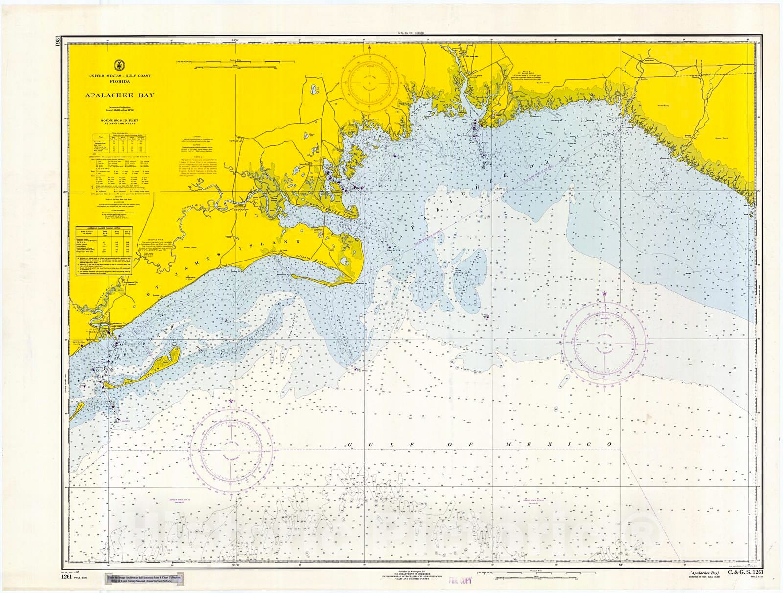 Historic Nautical Map - Apalachee Bay, 1967 NOAA Chart - Florida (FL) - Vintage Wall Art