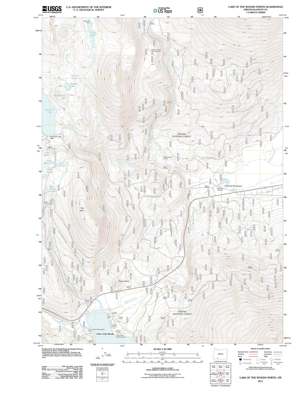 2011 Lake of The Woods North, OR - Oregon - USGS Topographic Map