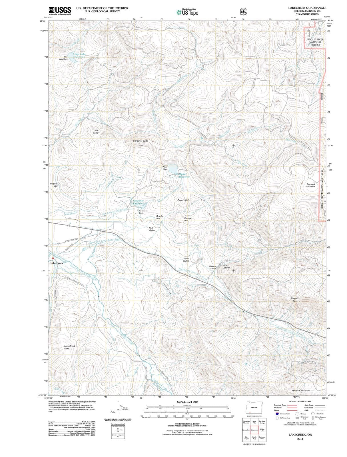 2011 Lakecreek, OR - Oregon - USGS Topographic Map