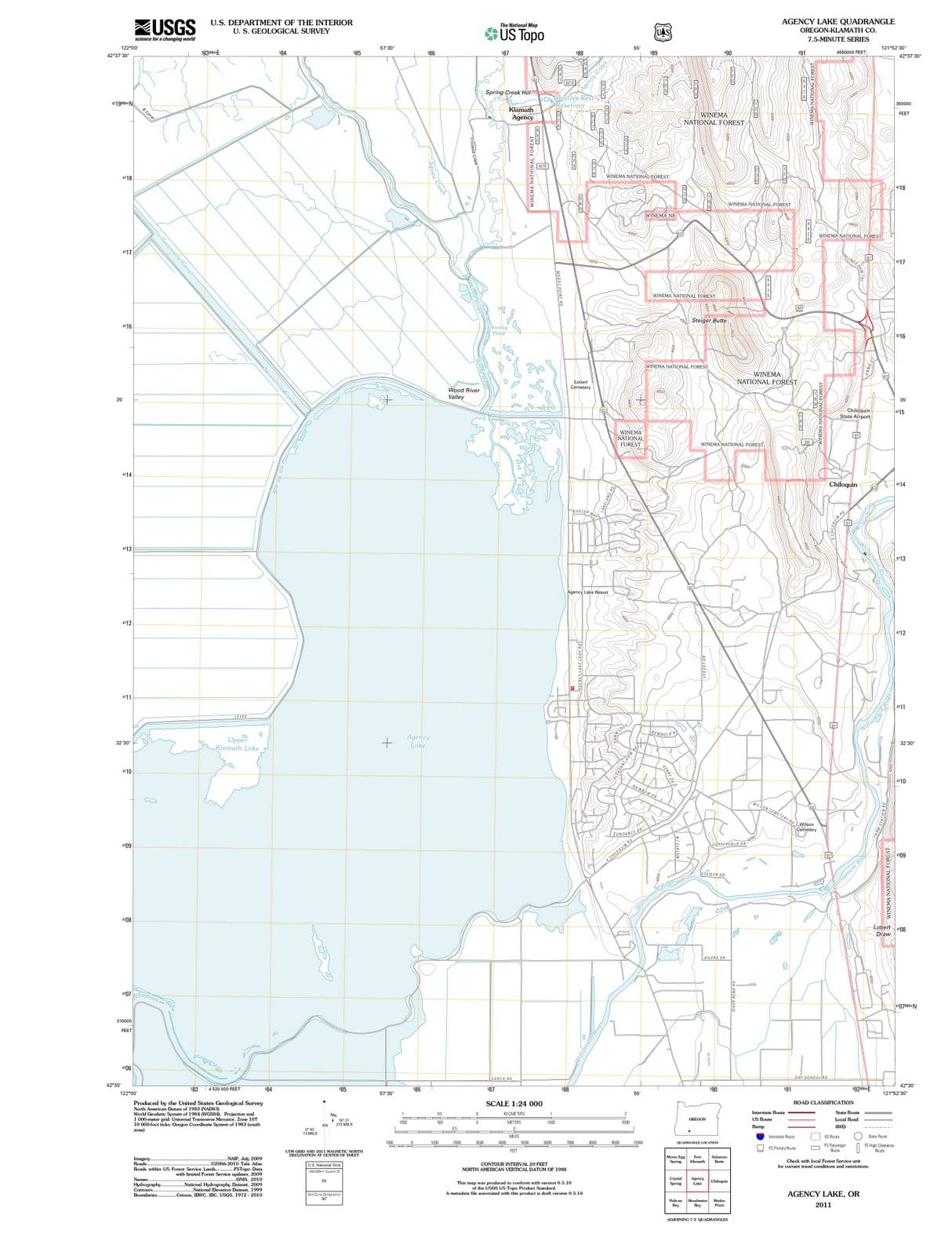 2011 Agency Lake, OR - Oregon - USGS Topographic Map