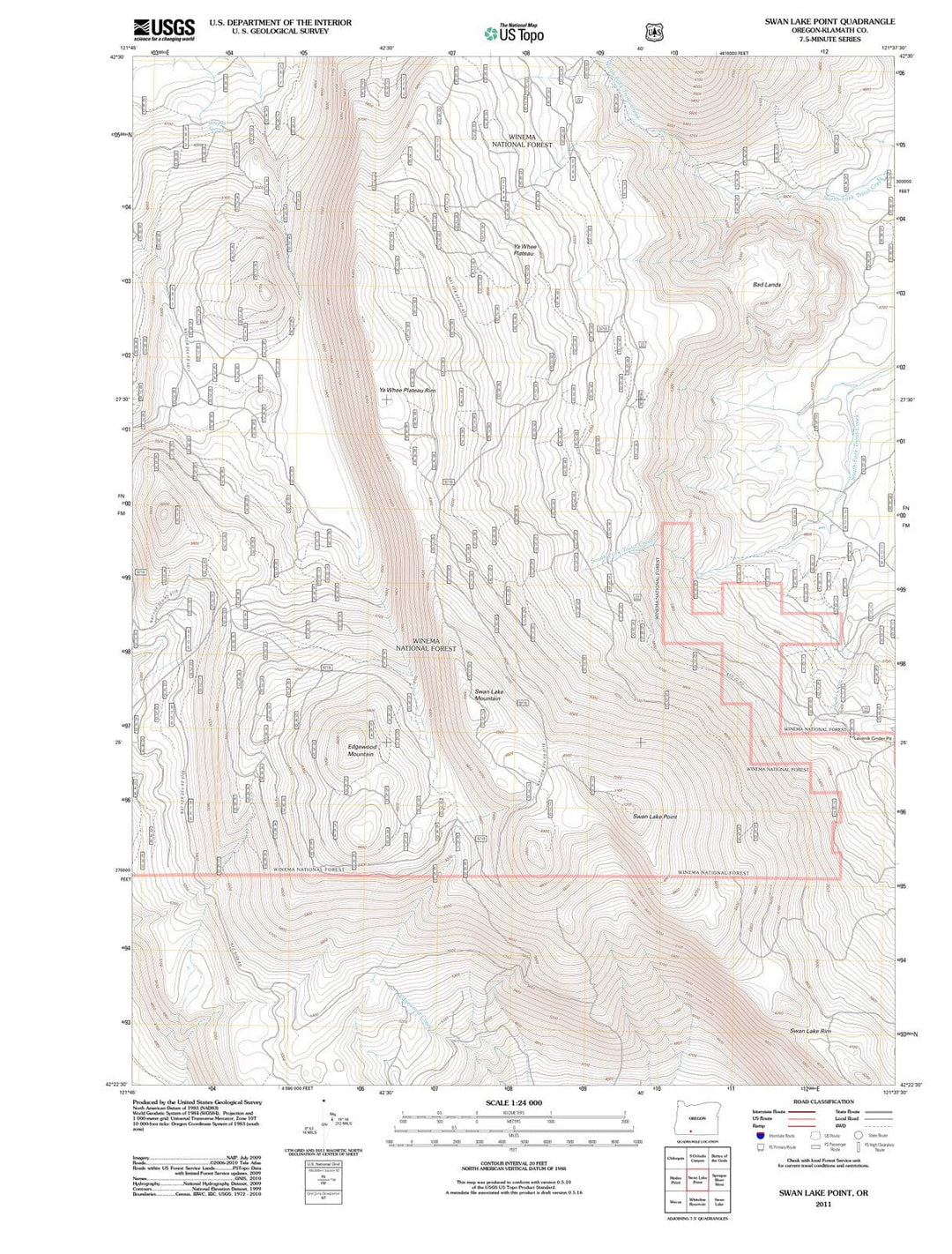 2011 Swan Lake Point, OR - Oregon - USGS Topographic Map