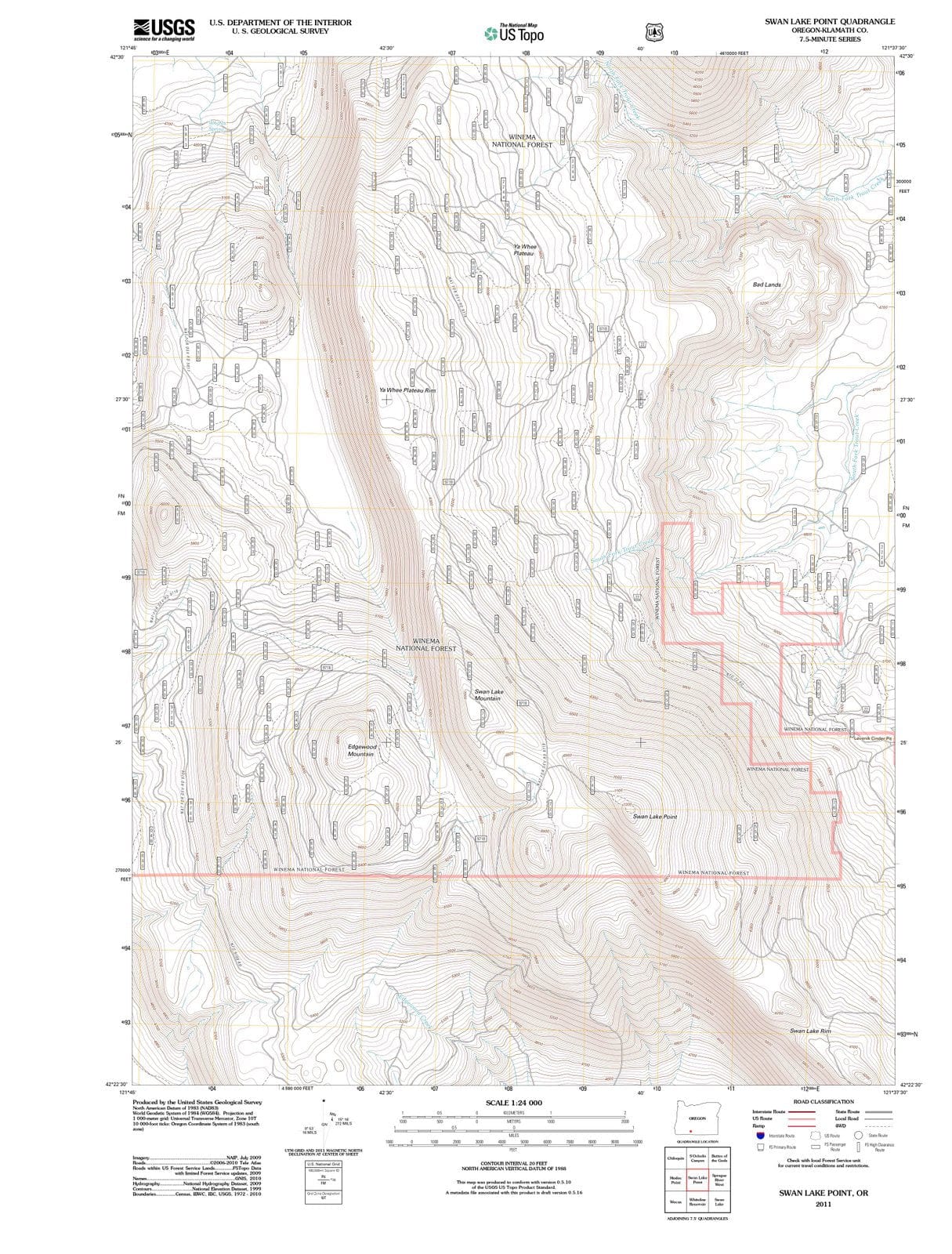 2011 Swan Lake Point, OR - Oregon - USGS Topographic Map