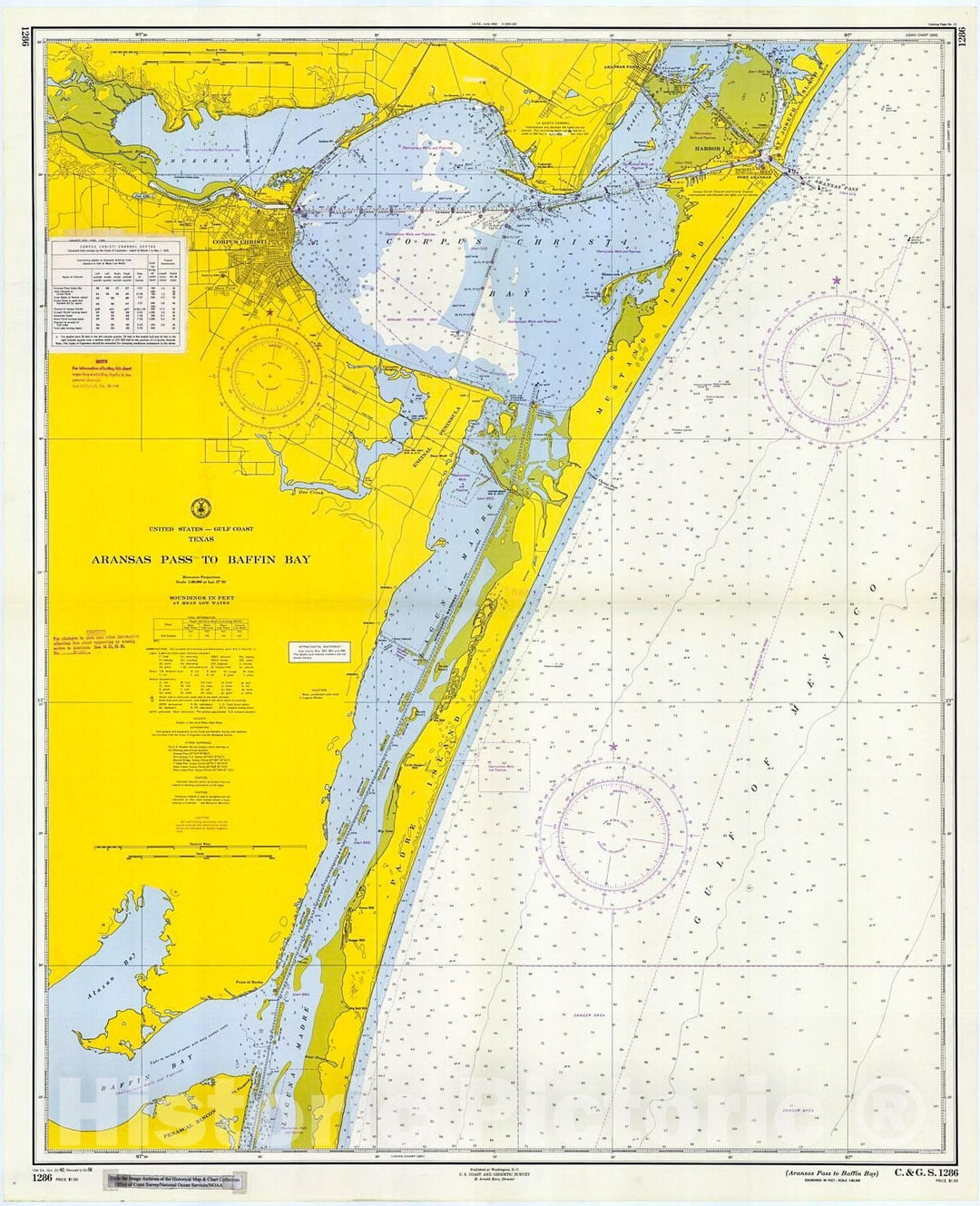 Historic Nautical Map - Aransas Pass To Baffin Bay, 1958 NOAA Chart - Texas (TX) - Vintage Wall Art