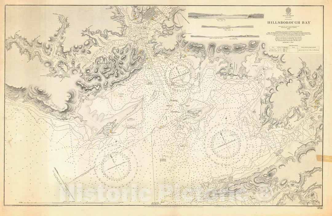 Historic Nautical Map - Hillsborough Bay, 1842 NOAA Chart - Vintage Wall Art