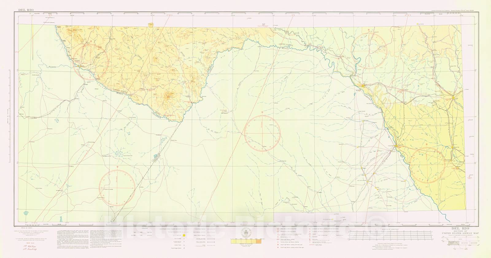 Historic Nautical Map - Del Rio, 1935 NOAA Chart - Texas (TX) - Vintage Wall Art