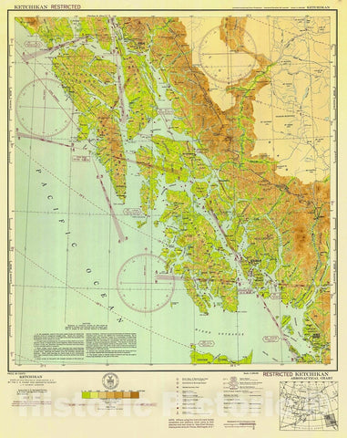 Historic Nautical Map - Ketchikan, 1942 NOAA Chart - Alaska (AK) - Vintage Wall Art