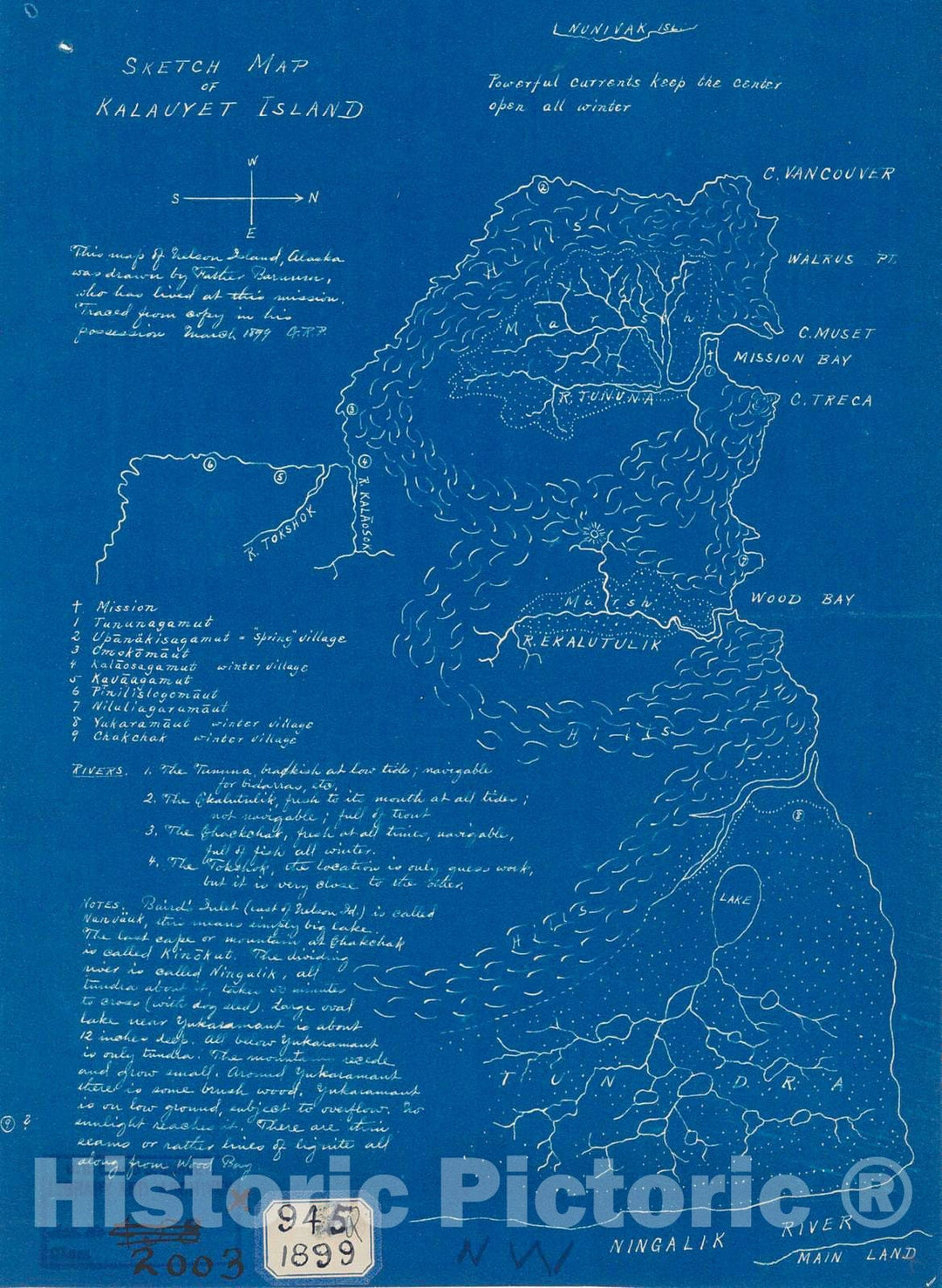 Historic Nautical Map - Sketch Map Of Kalauyet Island, 1899 NOAA Cartographic - Alaska (AK) - Vintage Wall Art