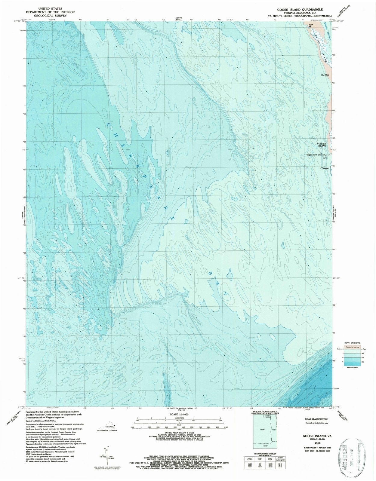 1968 Goose Island, VA - Virginia - USGS Topographic Map