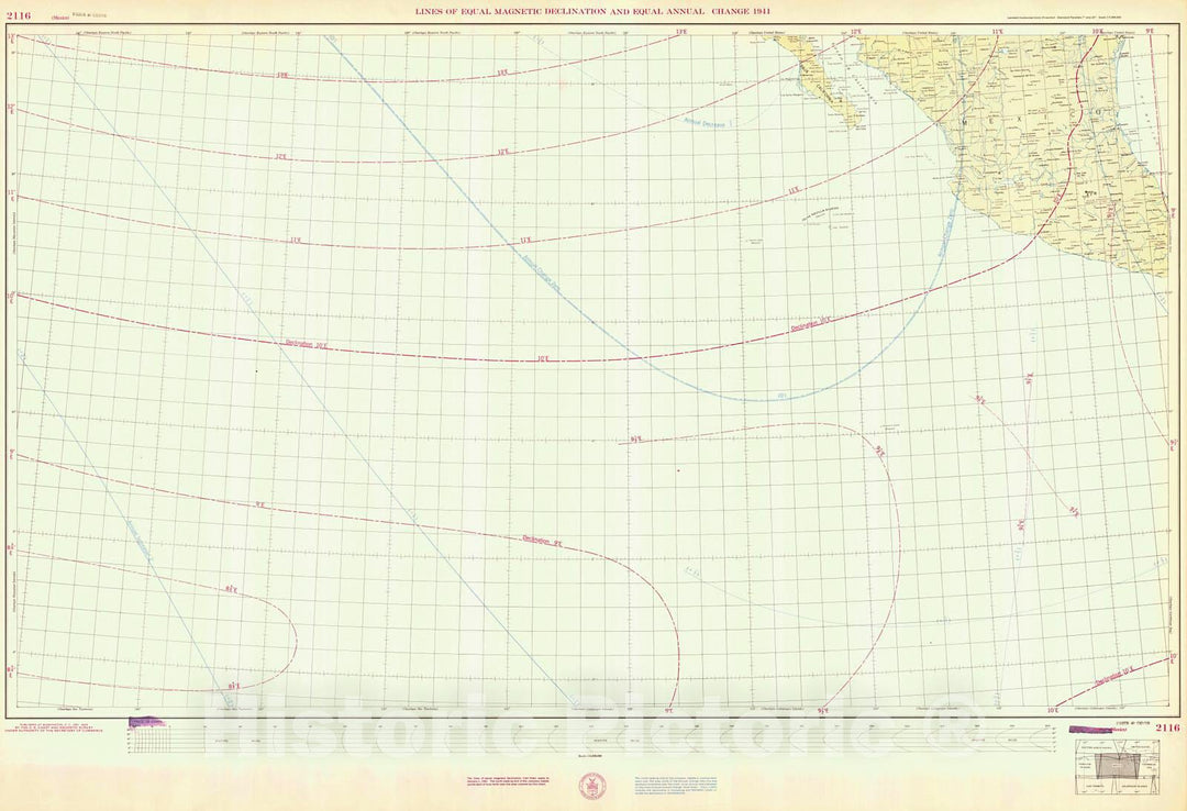 Historic Nautical Map - Mexico, 1944 NOAA Magnetic Historic Nautical Map - Vintage Wall Art