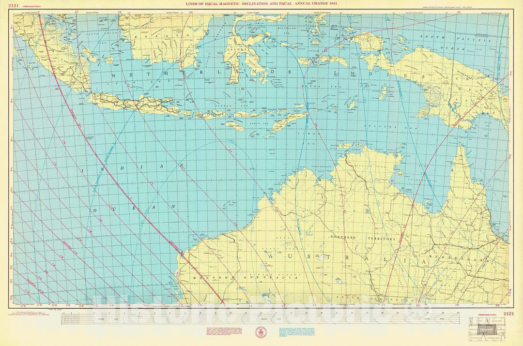 Historic Nautical Map - Netherlands Indies, 1944 AeroNOAA Chart - Vintage Wall Art