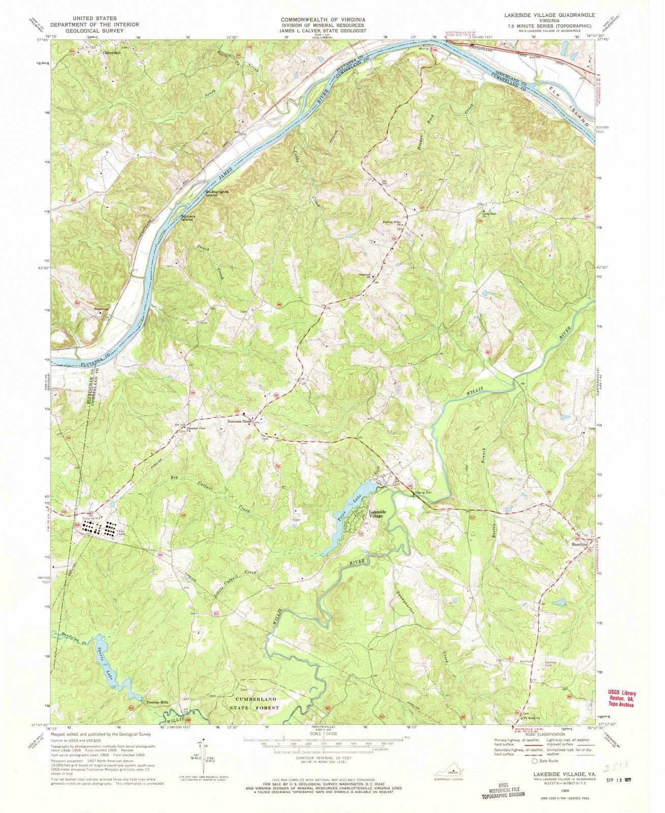 1969 Lakeside Village, VA - Virginia - USGS Topographic Map