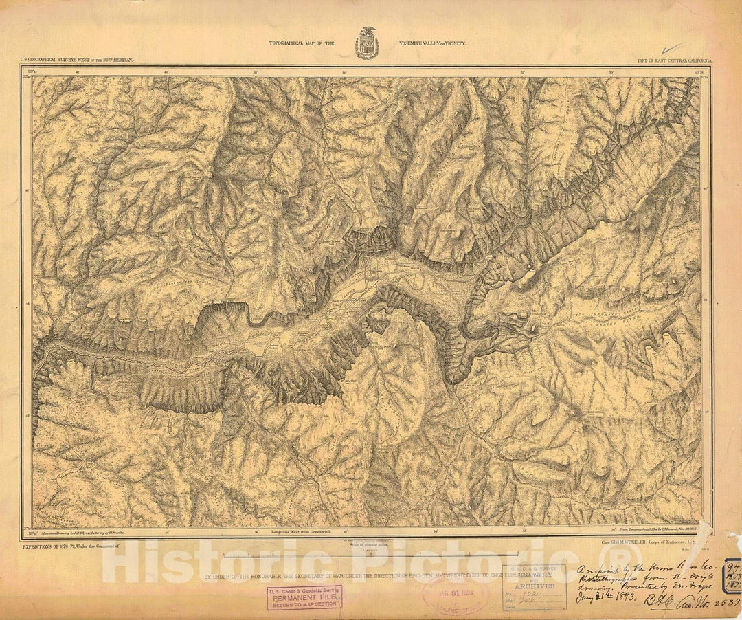 Historic Nautical Map - Part Of East Central California, 1879 NOAA Topographic Historic Nautical Map - California (CA) - Vintage Wall Art, v2